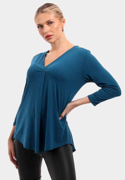 YC Fashion & Style Blusenshirt Blusenshirt mit V-Ausschnitt (1-tlg) in Unifarbe