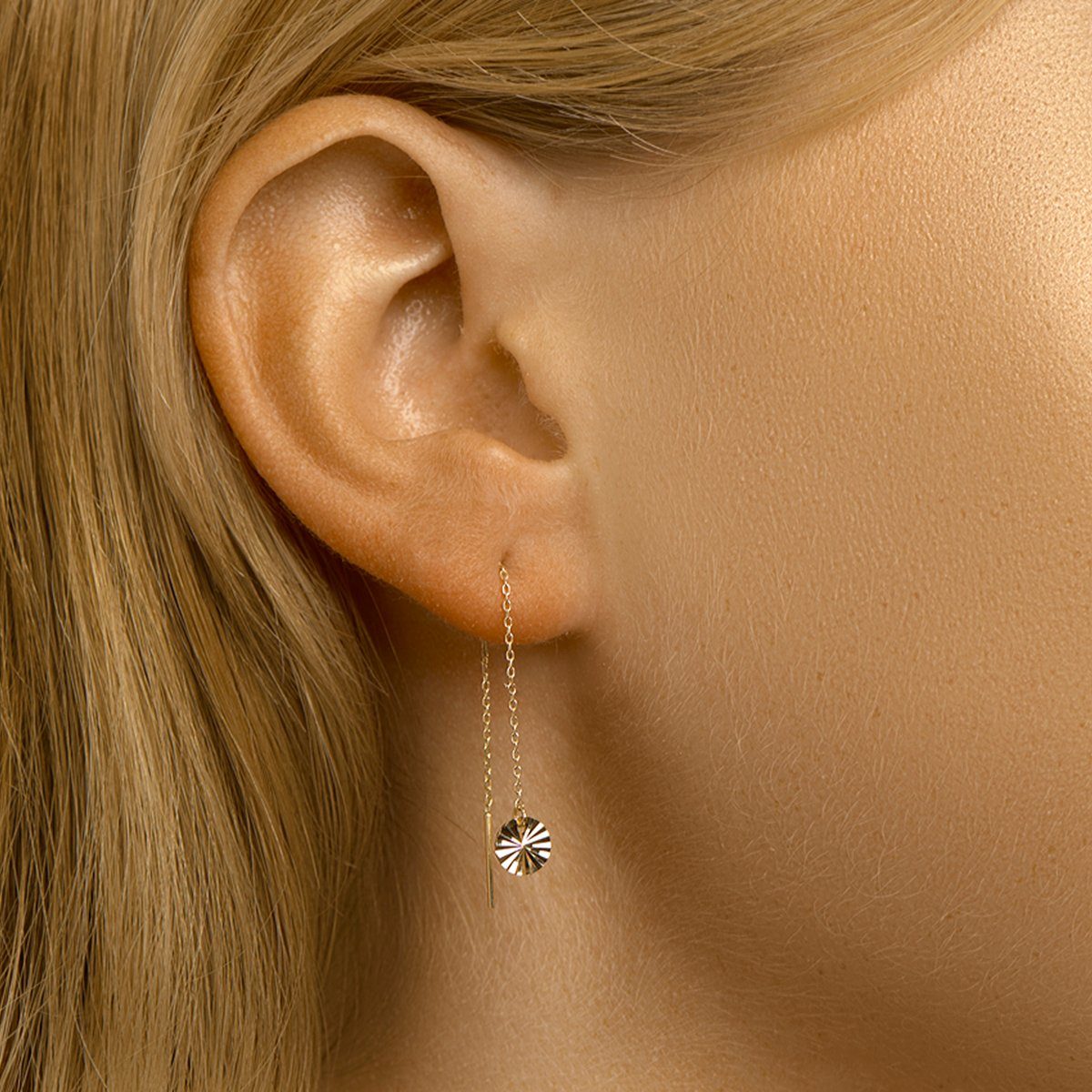 NICEANDnoble Paar Ohrhänger Ohrhänger Durchzieher Ohrhänger 585er Gelbgold günstig online kaufen