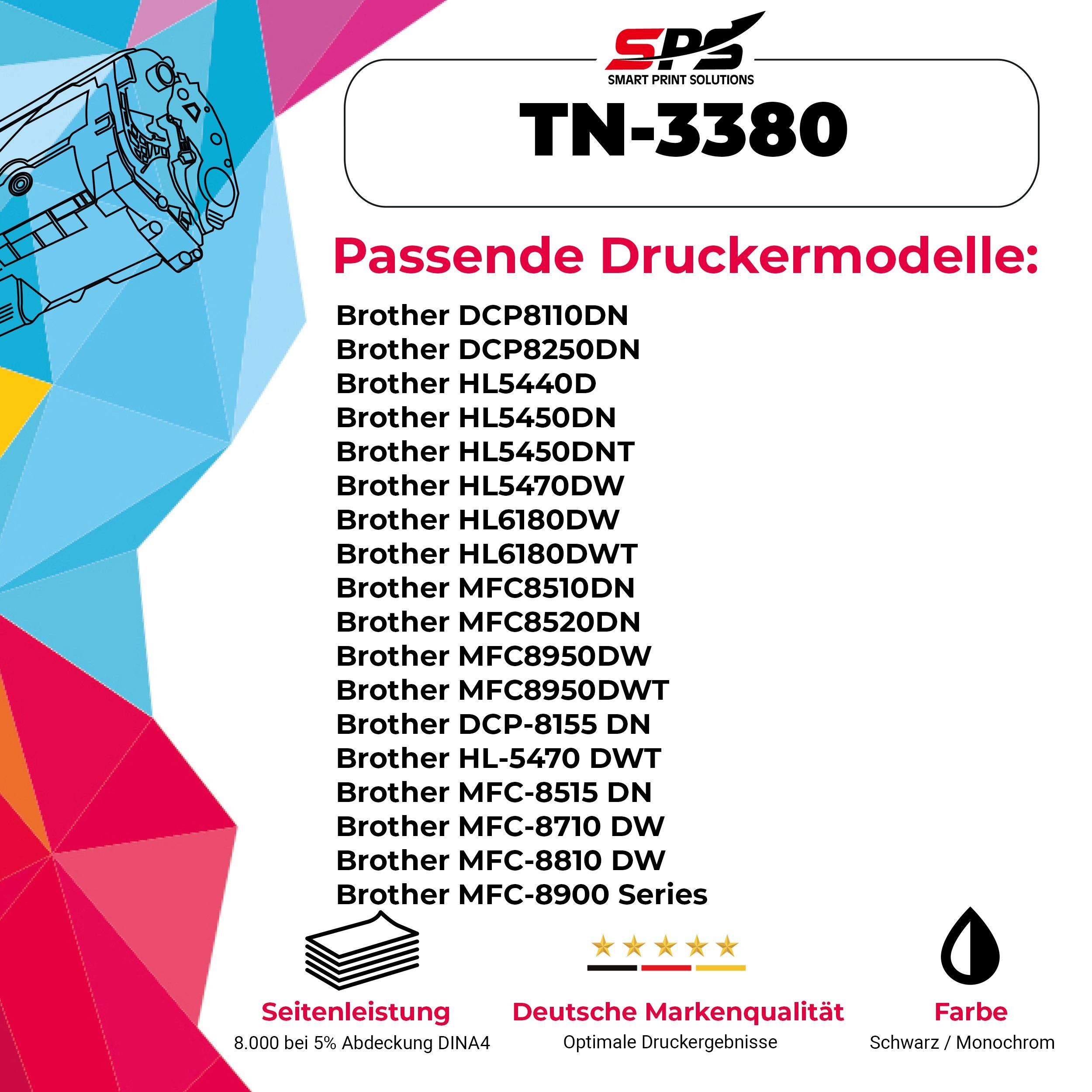 SPS Tonerkartusche Kompatibel für Brother (1er Pack) HL TN-3380, 6100