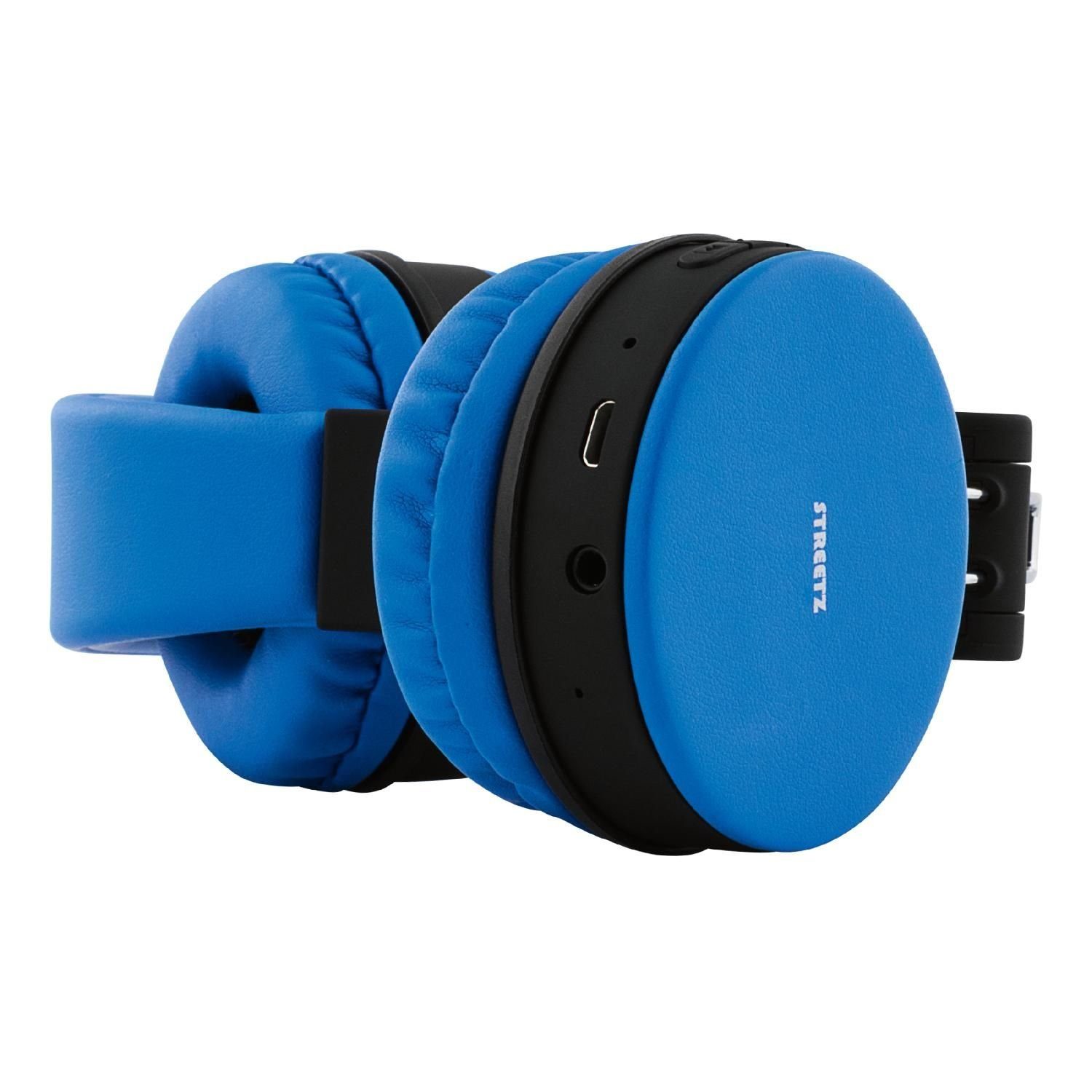 faltbar STREETZ zu Kopfhörer integrierter AUX Freisprecheinrichtung Kabel inkl. (integriertes Bluetooth Spielzeit 22Std Garantie) Mikrofon, blau Jahre bis 5 Kopfhörer mit On-Ear
