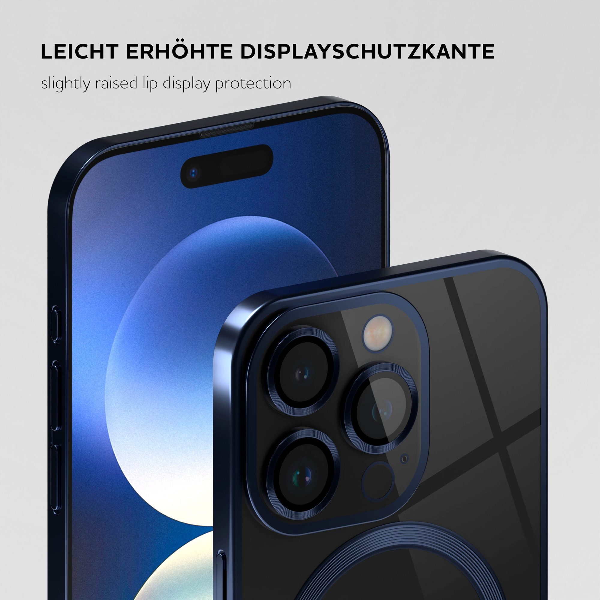 ONEFLOW Handyhülle für iPhone 16 Pro Hülle MagSafe Cover Aura Case Blau, Handy Schutz Hülle Silikon Case Back Cover durchsichtig Schutzhülle