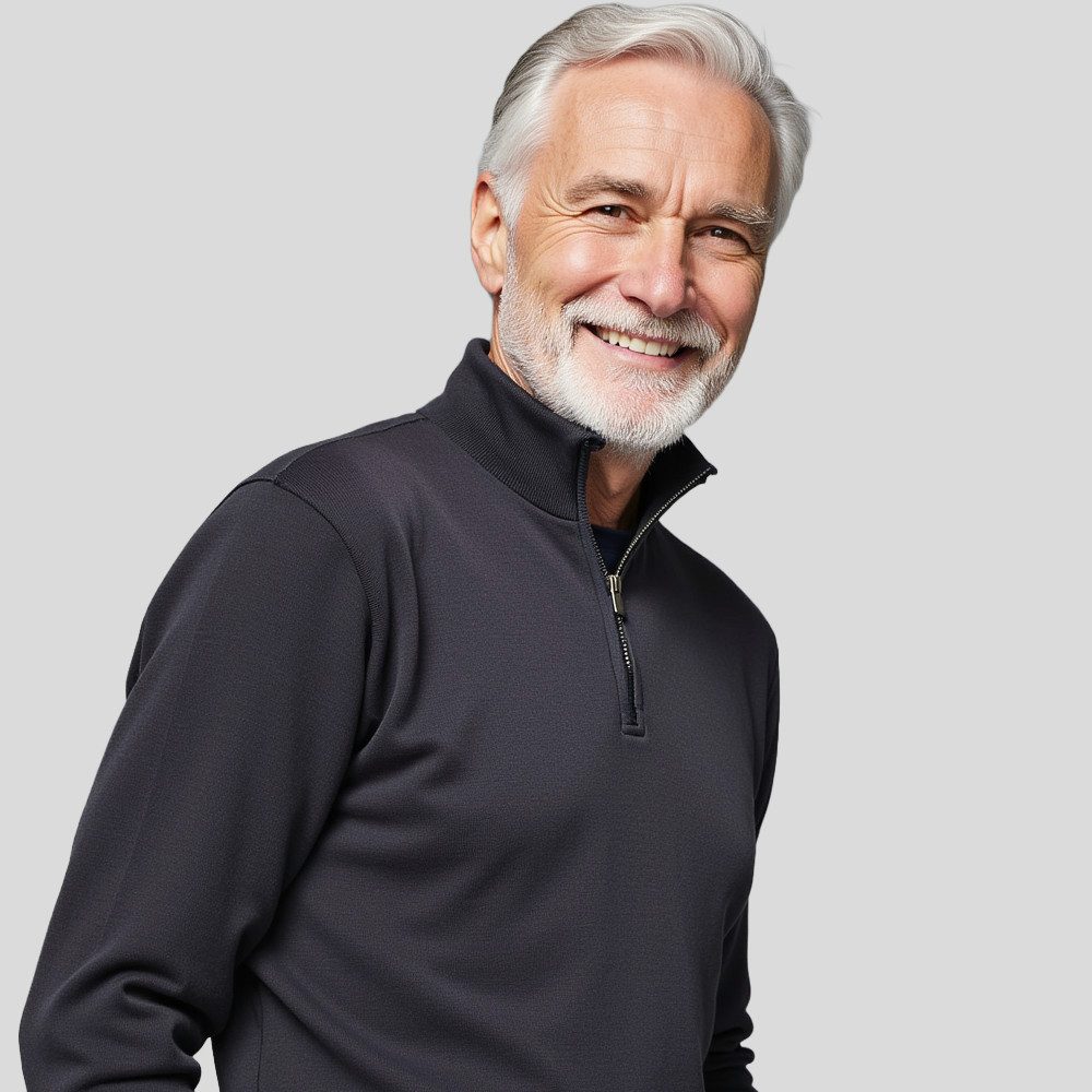 Herbold Sportswear Troyer Scuba Sweatshirt mit Reißverschluss Pullover mit Reißverschluss weich, wärmend und bequem