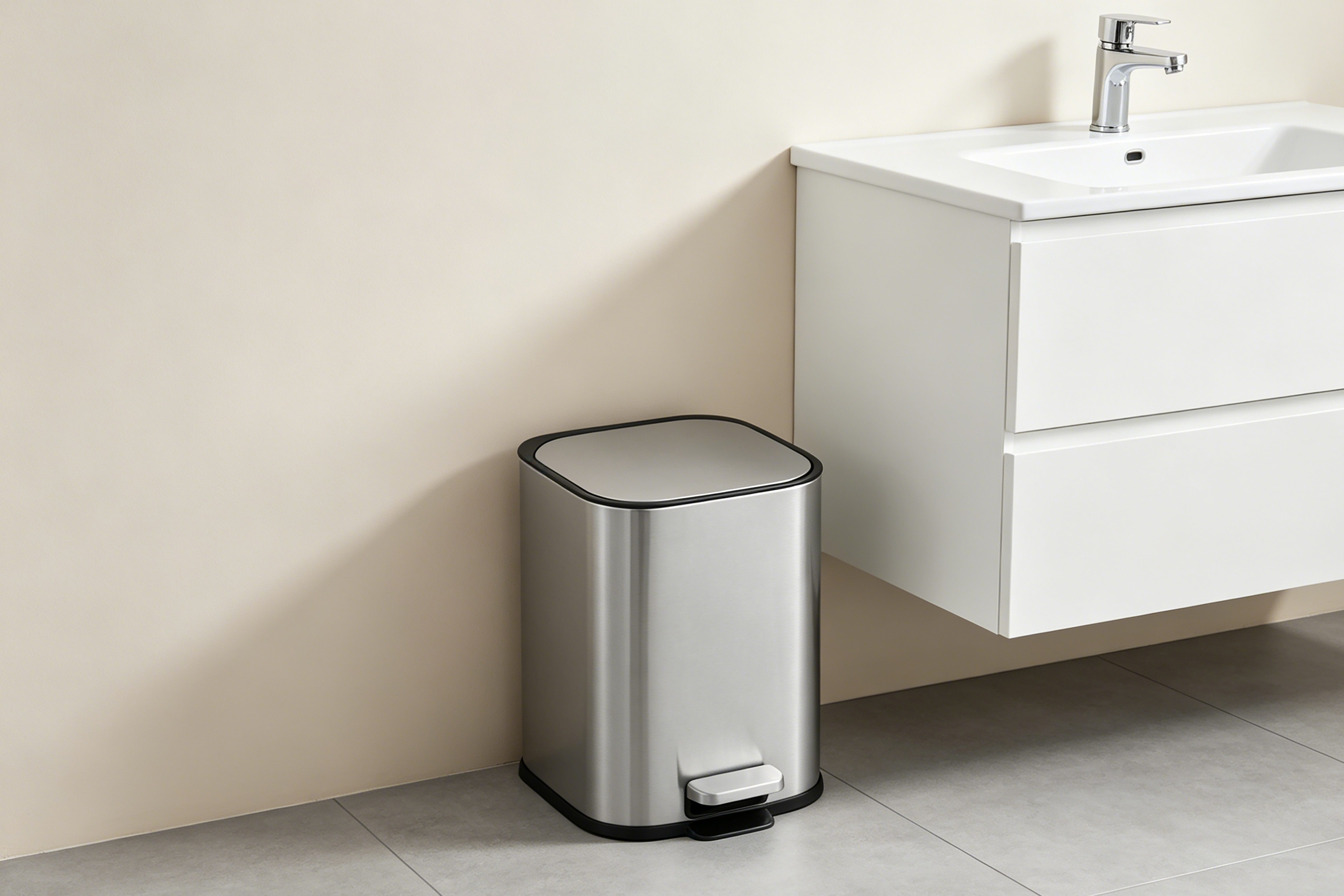 OTTO home Mülleimer Keenna, Soft Close, mit verstecktem Griff, Treteimer für Küche oder Bad, Abfalleimer mit Deckel