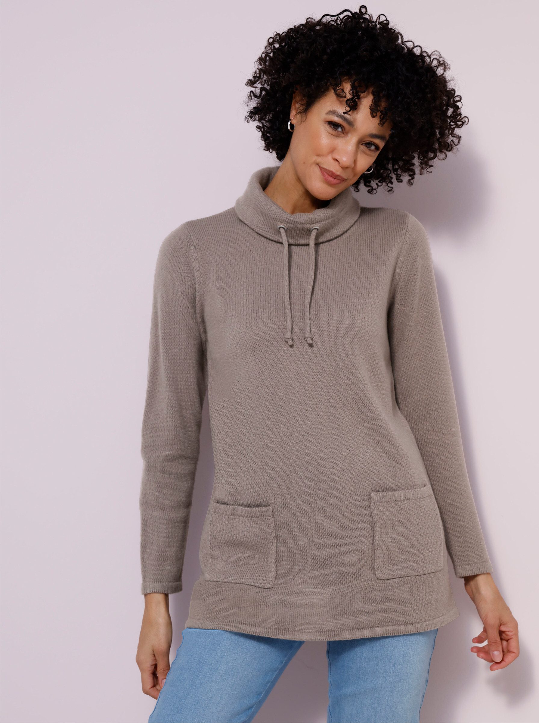 Strickpullover Longpullover Langarm Jersey