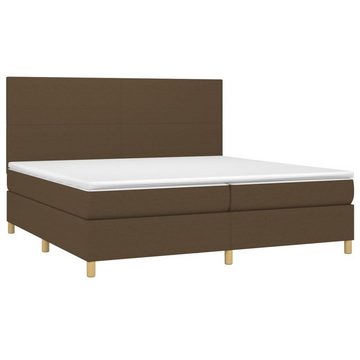 vidaXL Bettgestell Boxspringbett mit Matratze Dunkelbraun 200x200 cm Stoff Bett Bettgeste