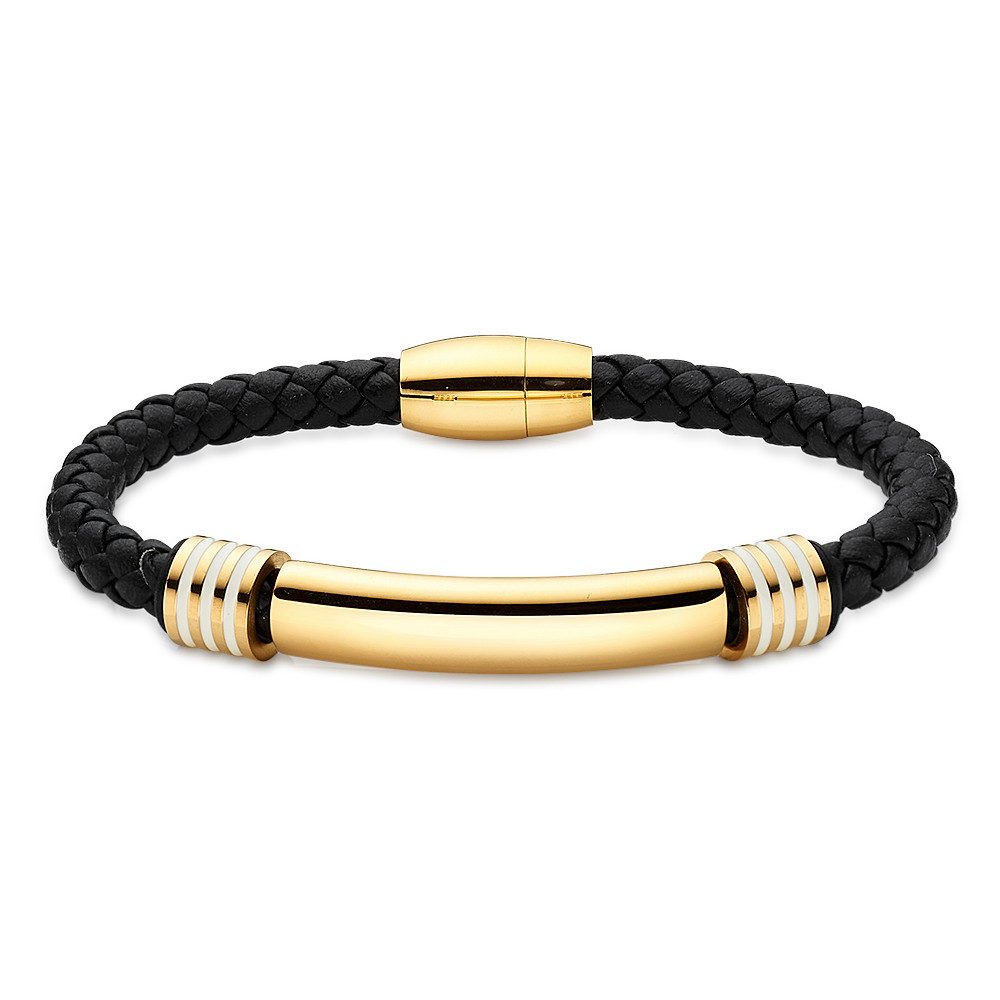 Bruno Banani Armband Schmuck Geschenk Edelstahlarmband mit Lederimitat