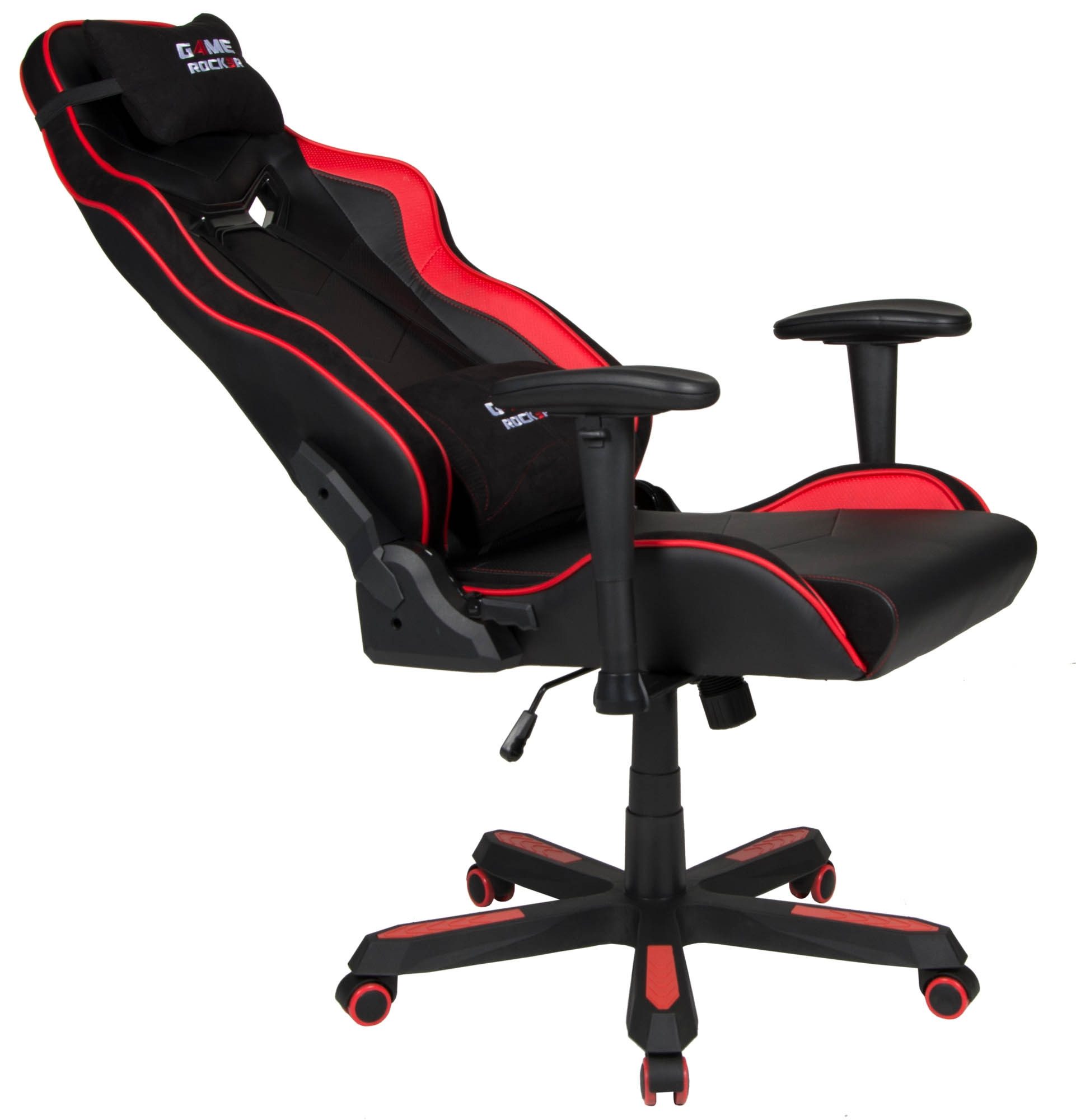 Duo Collection Gaming-Stuhl Game-Rocker, 150kg, ergonomisch, schwarz / rot - 72x128x72cm (BxHxT)