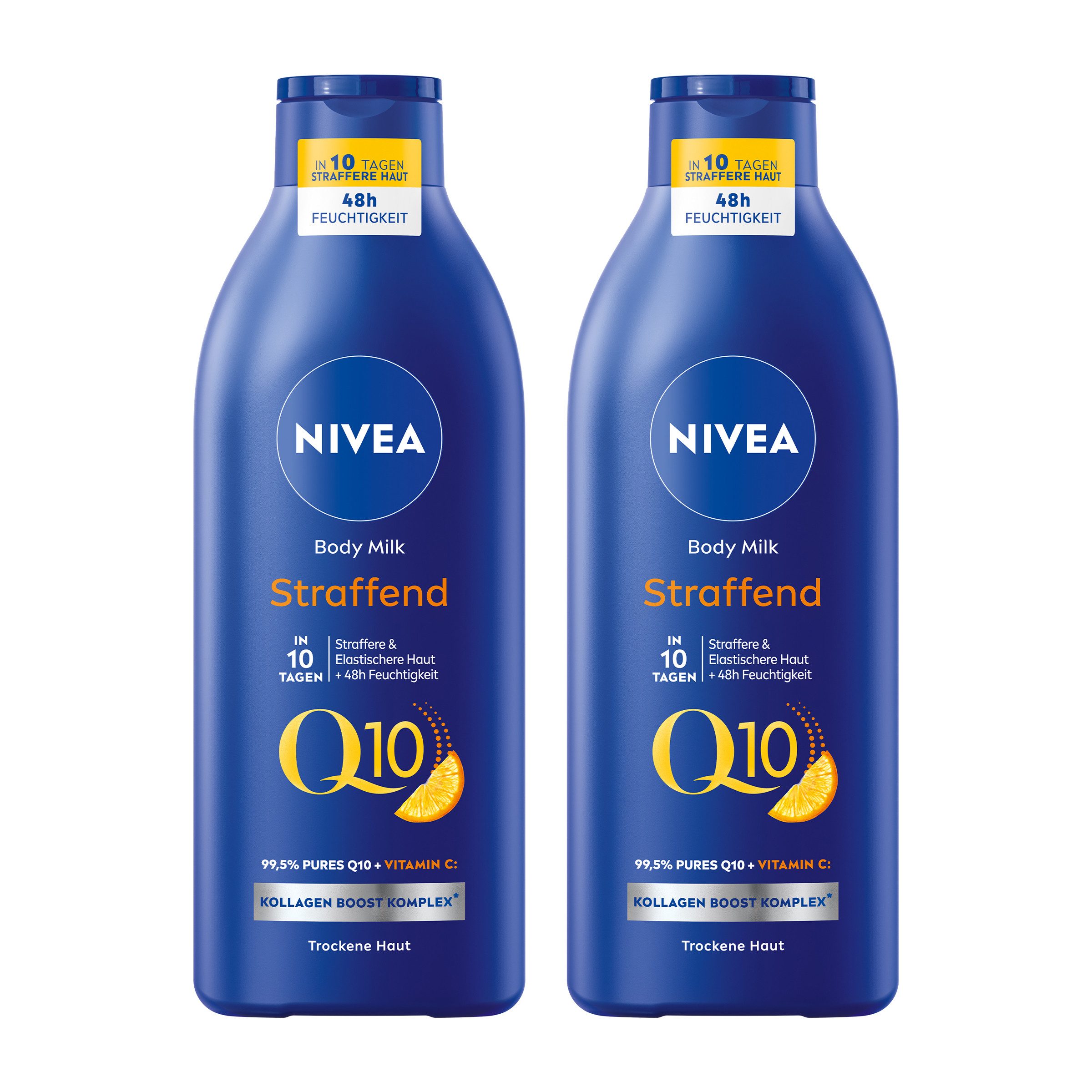 Nivea Körpermilch Q10 + Vitamin C Hautstraffende 2 x 400ml Packung, 2-tlg., Q10, Vitamin C