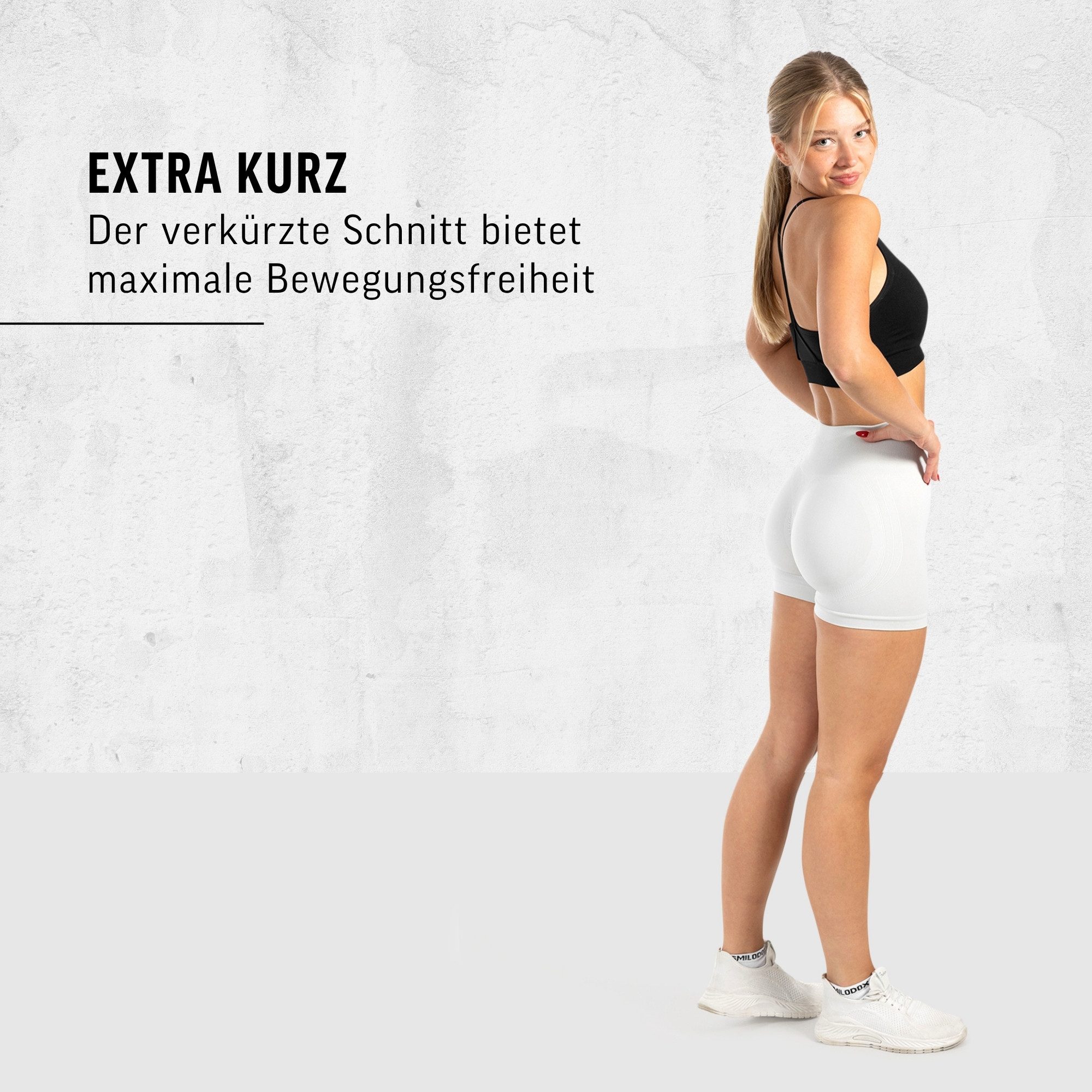 Smilodox Shorts Issy, High Waist Yogashorts mit Scrunch-Effekt, nahtlos, figurformend Push-up, Radlerhose, elastisch, Yoga, Pilates & Training