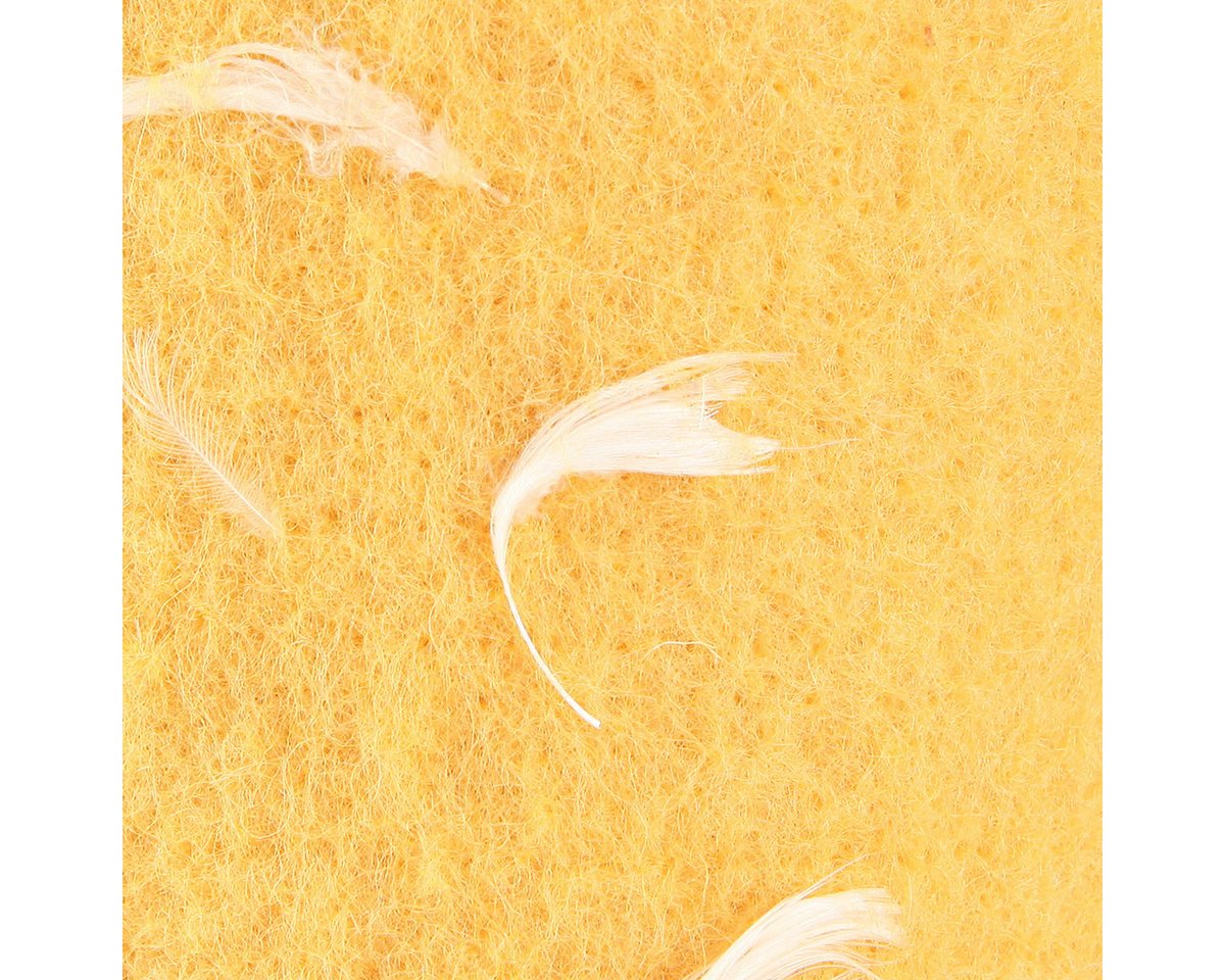 Thumbnail - STYLIT by Lehner Wolle Filzband Filzband Wollband Gelb mit Weißen Federn Wollfilz Dekostoff 15cm 5m