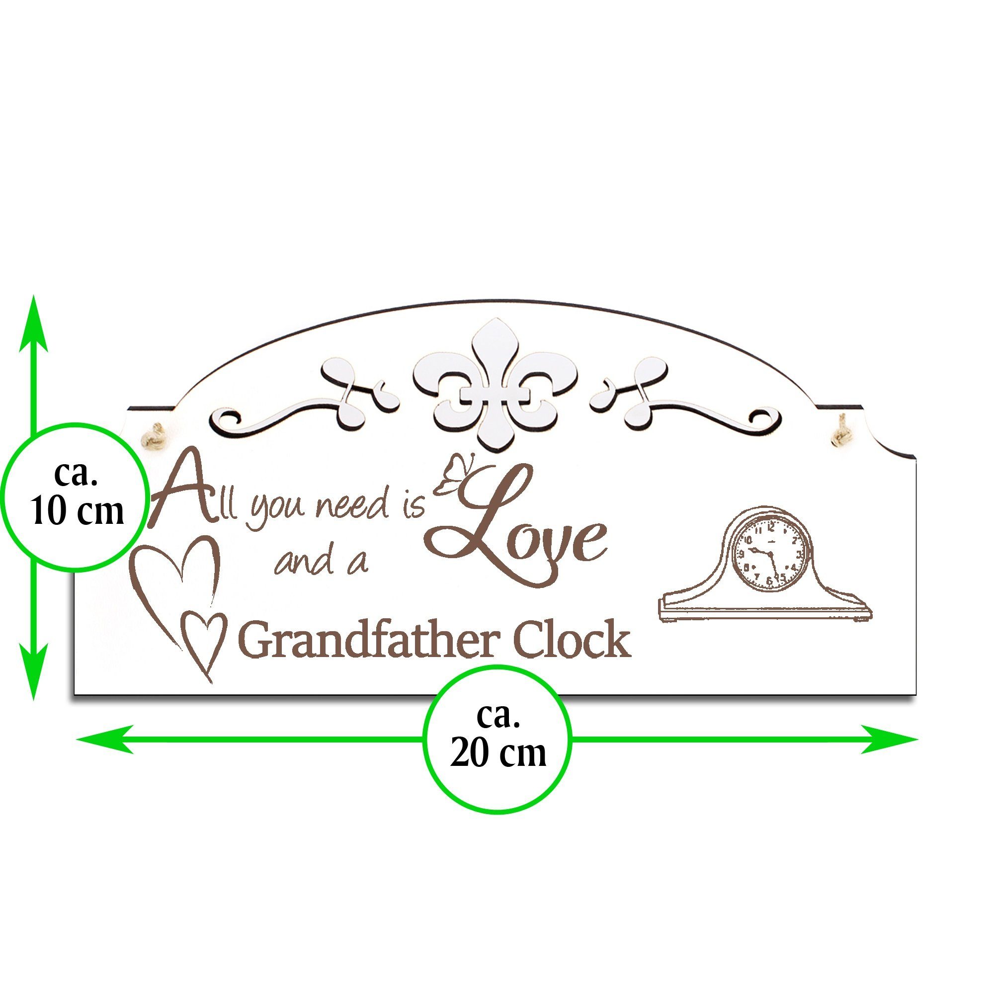 Dekolando Deko Love Standuhr need All is you 20x10cm Hängedekoration