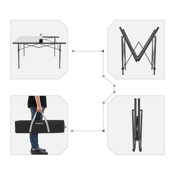 KingCamp Campingtisch Campingtisch Camping Rolltisch, Klapptisch Garten Falttisch Alu 136x70cm