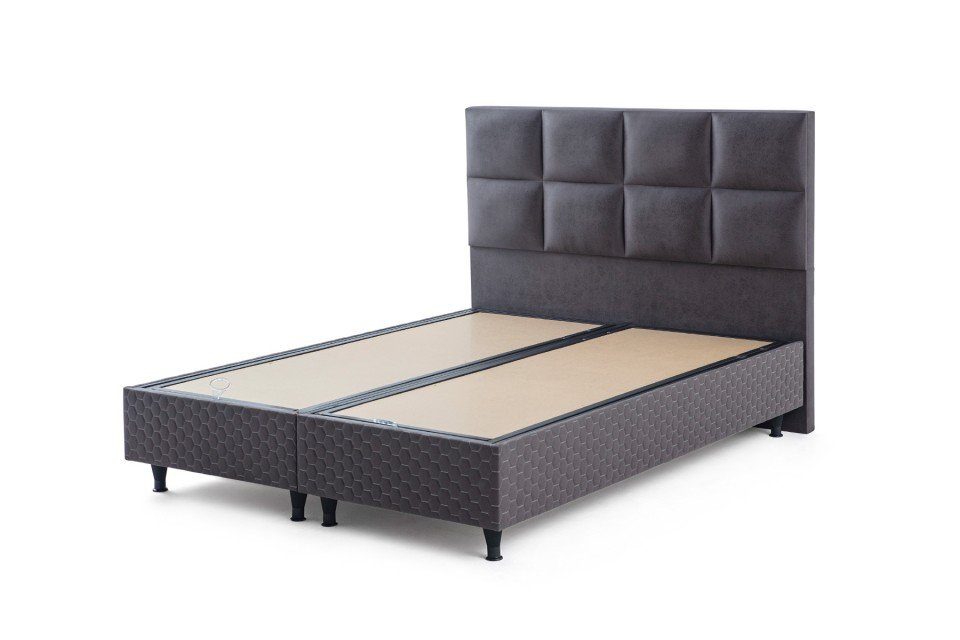 KuffeSleep Boxspringbett 160x200 Grey 180x200 - Visco Set Doppelbett Boxspringbett