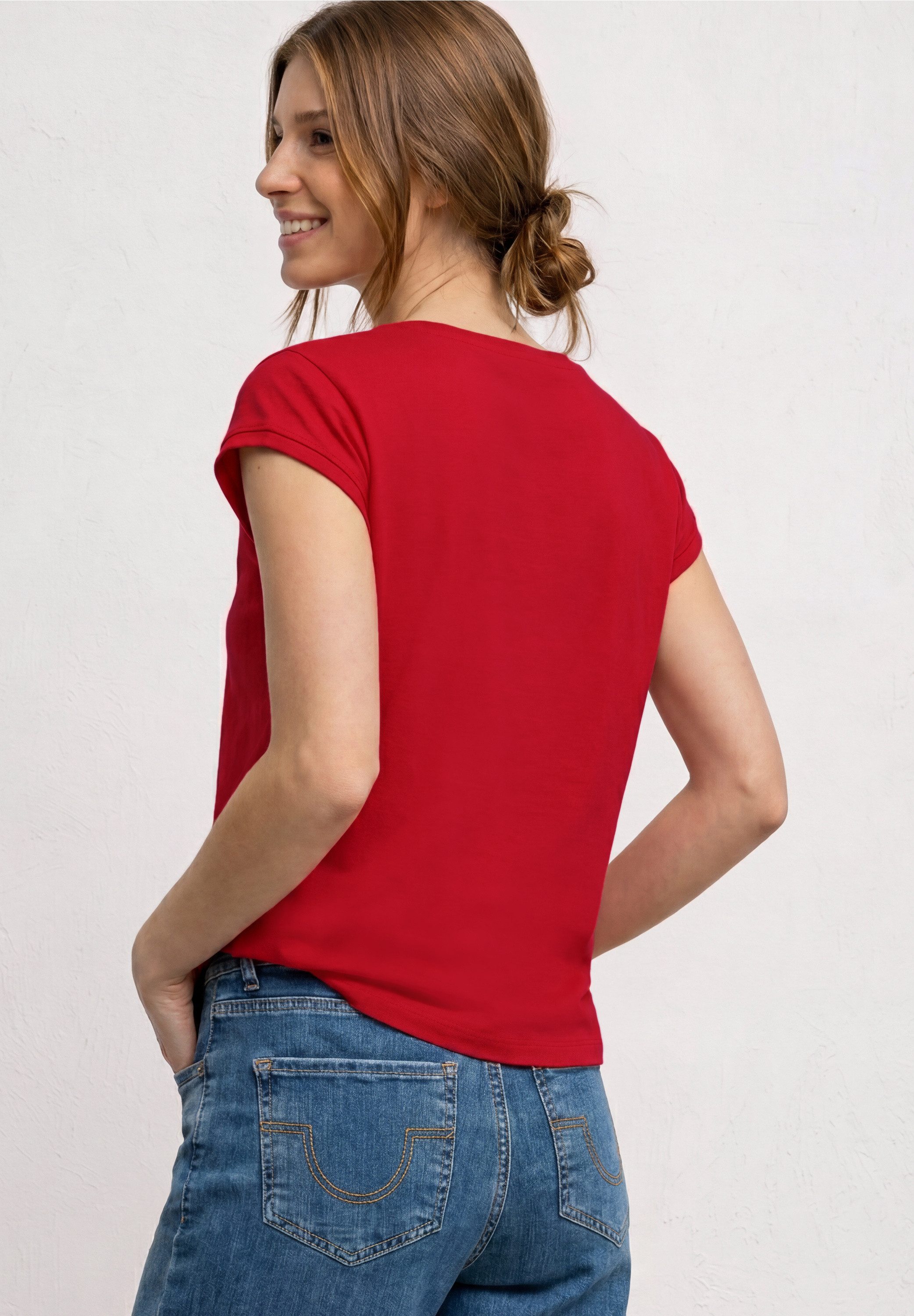 STREET ONE T-Shirt mit U-Boot-Ausschnitt