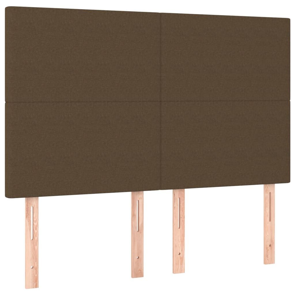 vidaXL Bett Kopfteil Dunkelbraun 144x5x118/128 cm Stoff (1-tlg)