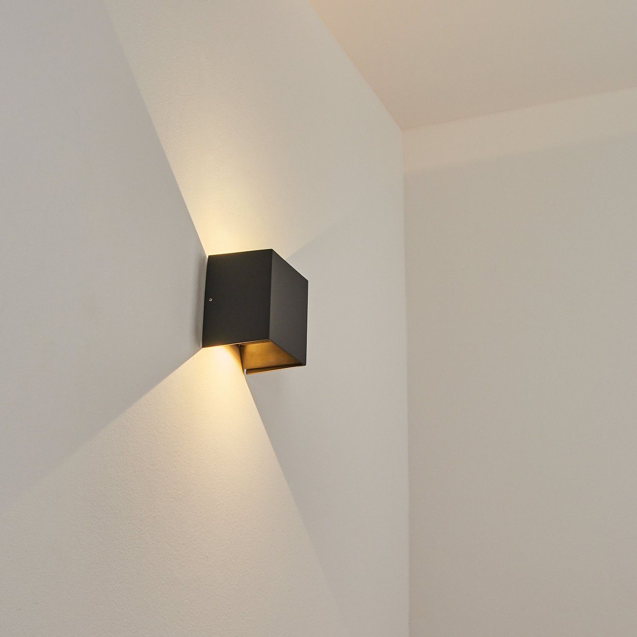 Metall/Glas Wandlampe »Pietravairano« Lumen, hofstein in 3000 LED Kelvin, Lichteffekte, Außen-Wandleuchte austauschbare aus 460 Anthrazit/Klar, IP54 Up&Down,