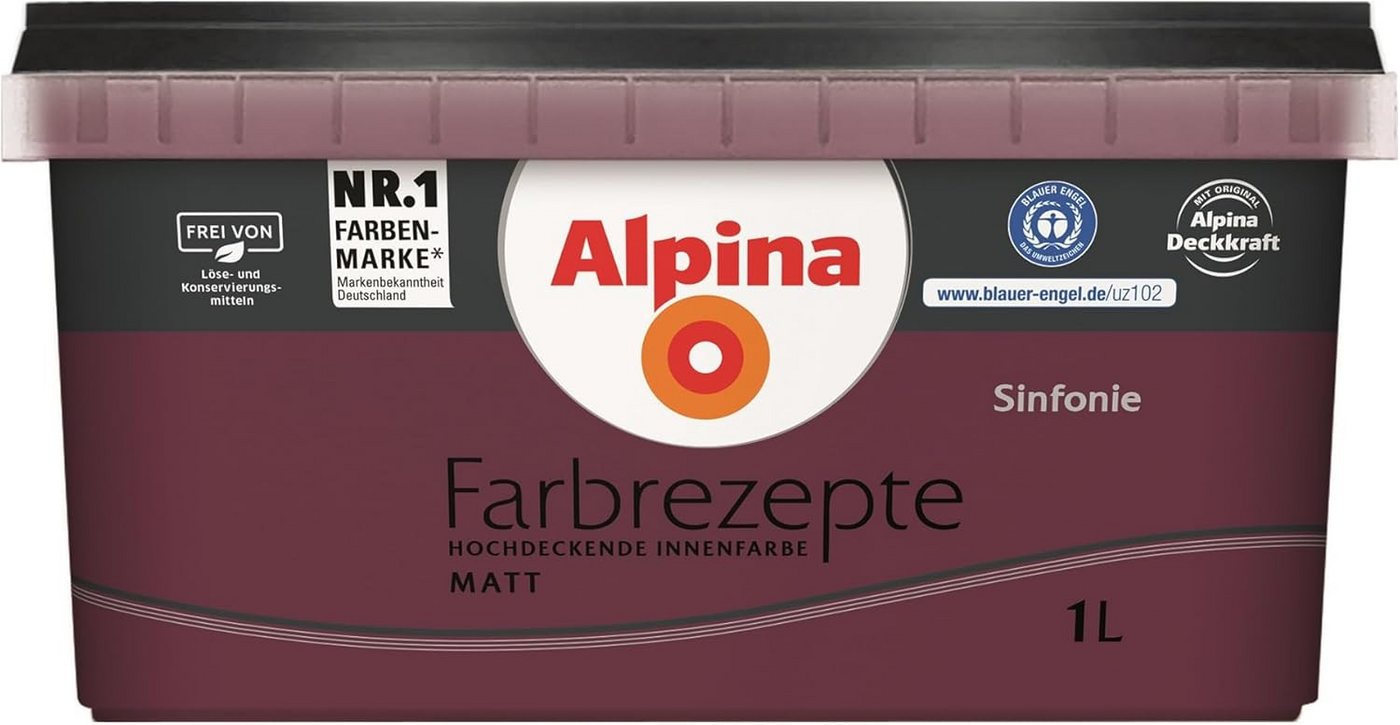 Thumbnail - Alpina Wandfarbe Farbrezepte Wandfarbe 1 Liter hochdeckend Farbwahl Matt Alpina