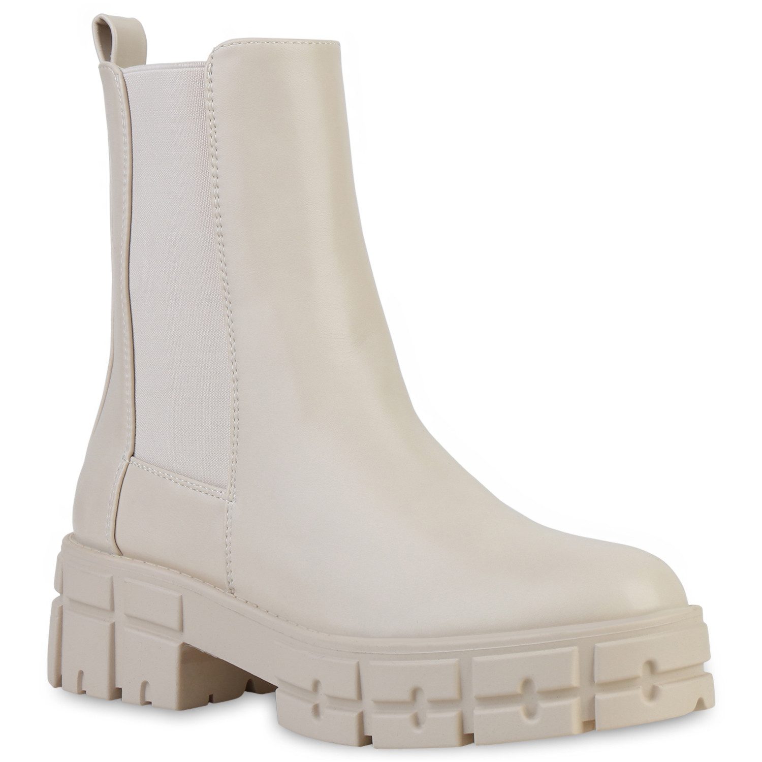 VAN HILL 837774 Plateaustiefelette Damen Stiefeletten Plateau Ботинки Blockabsatz Profil-Sohle