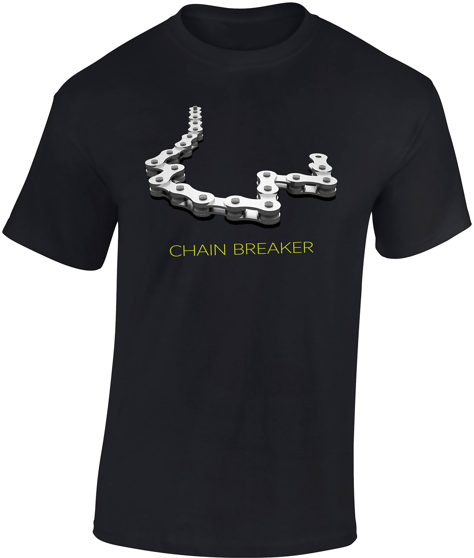 Baddery Print-Shirt Fahrrad T-Shirt : Chain Breaker - Sport Tshirts Herren hochwertiger Siebdruck, auch Übergrößen, aus Baumwolle