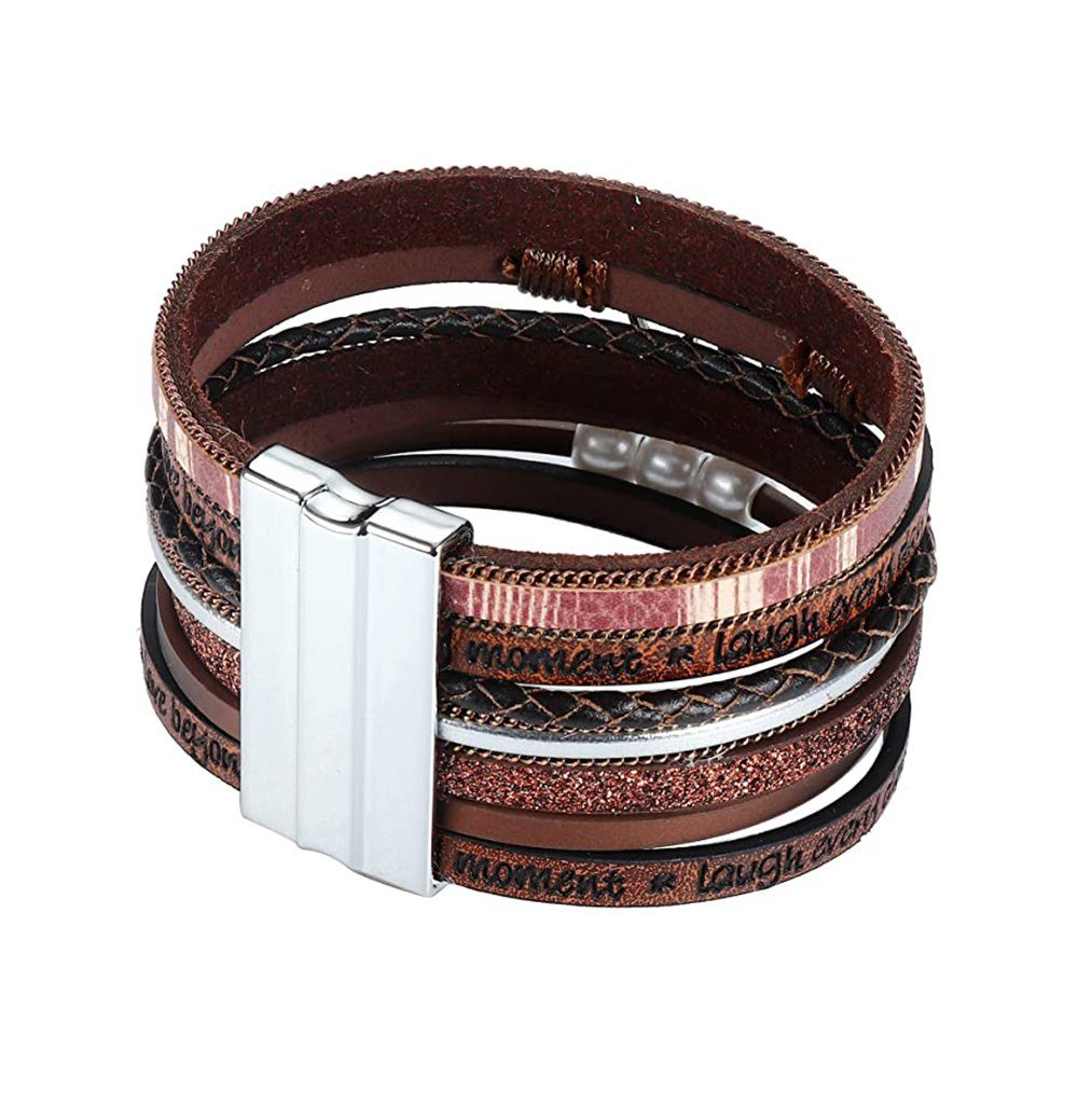 Herz Armband Armband für Wickelarmband Alster Lebensbaum Alster Braun Damen, Herz mit Perlen, J0333