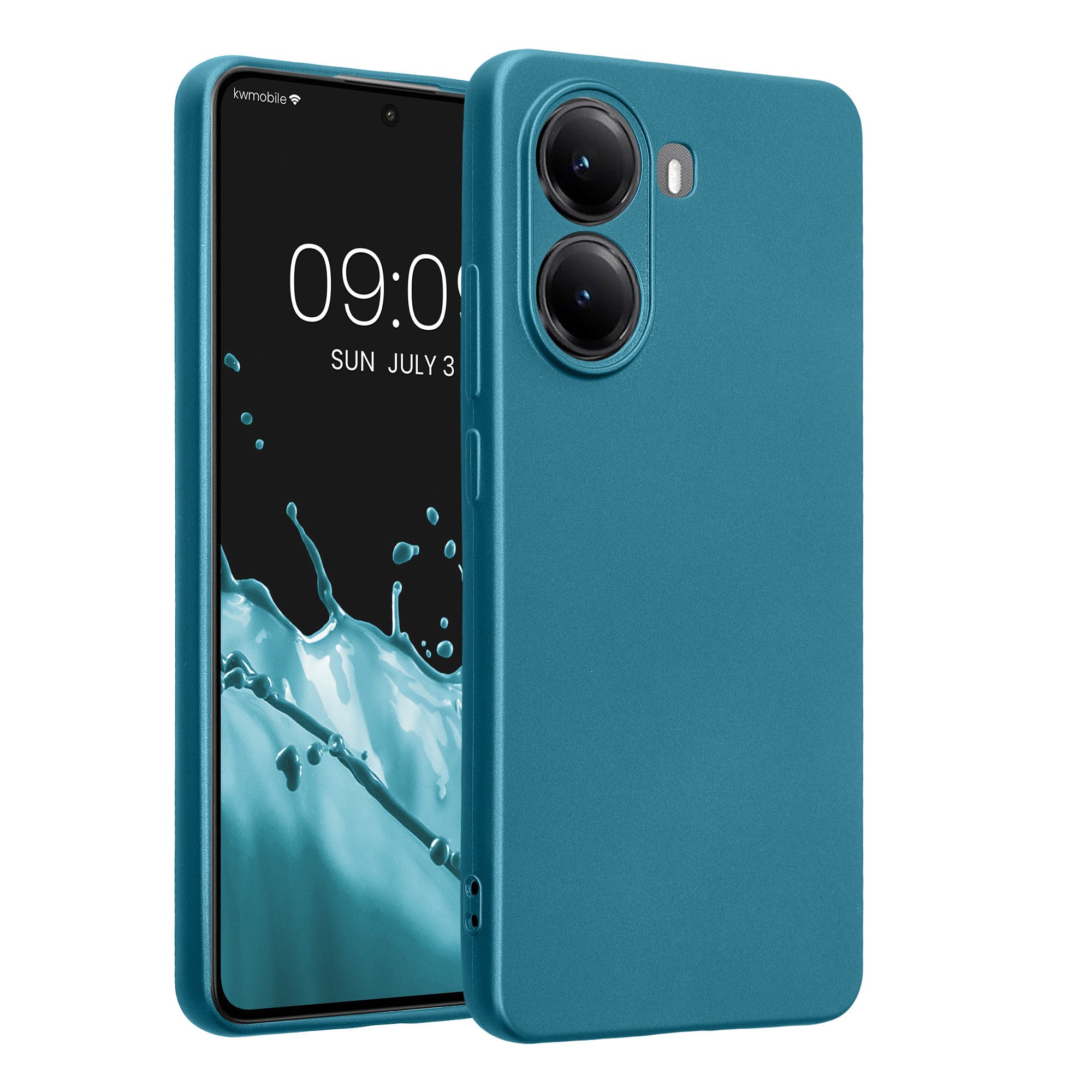 kwmobile Smartphone-Hülle Handyhülle für Xiaomi Poco X7 Pro 5G, Silikon Case metallisch schimmernd - Soft Hülle - Handy Cover