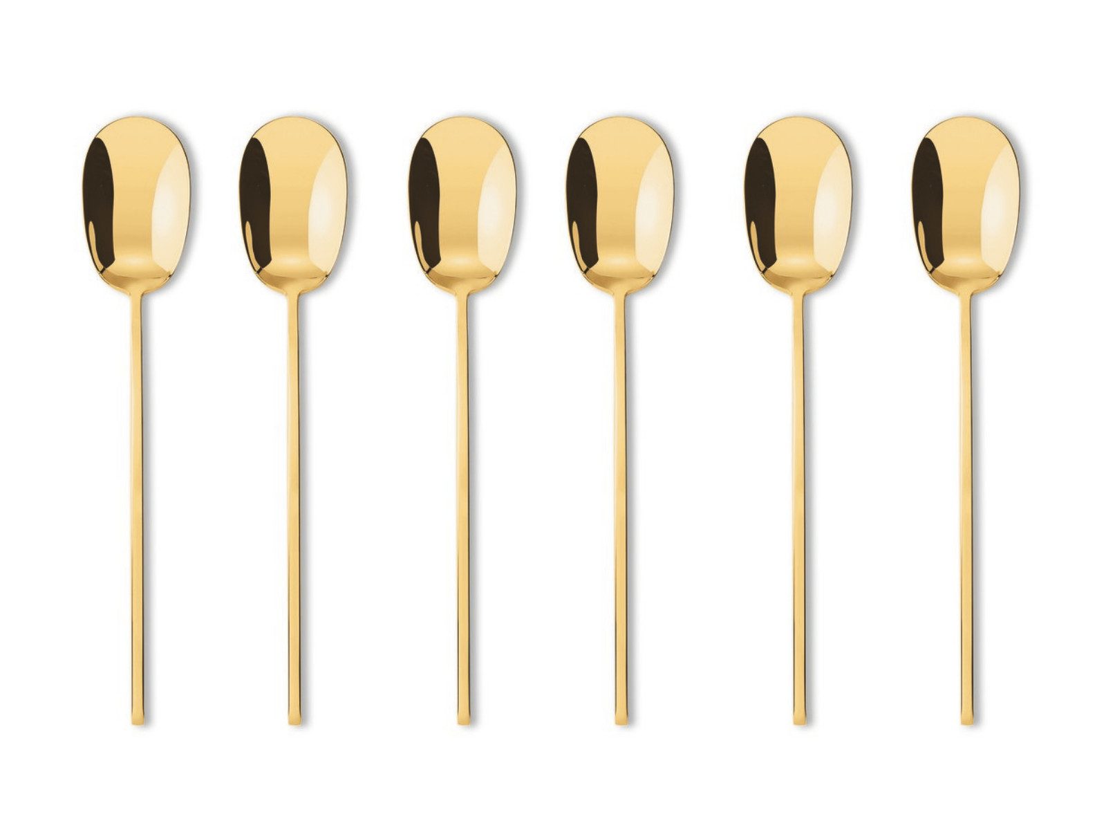 Rosenthal Besteck-Set 100 Mokkalöffel Set6 Edelstahl/PVD Gold, Edelstahl rostfrei