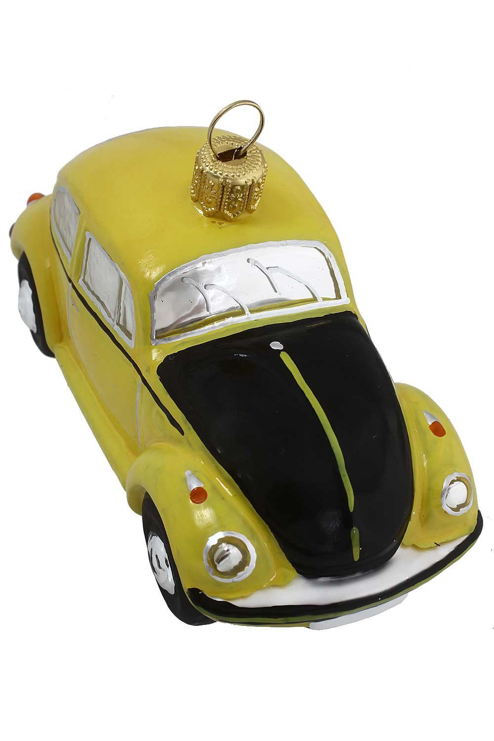Christbaumschmuck - Licensed gelb-schwarz Official Produkt, mundgeblasen Weihnachtskontor Hamburger - Käfer Dekohänger handdekoriert VW