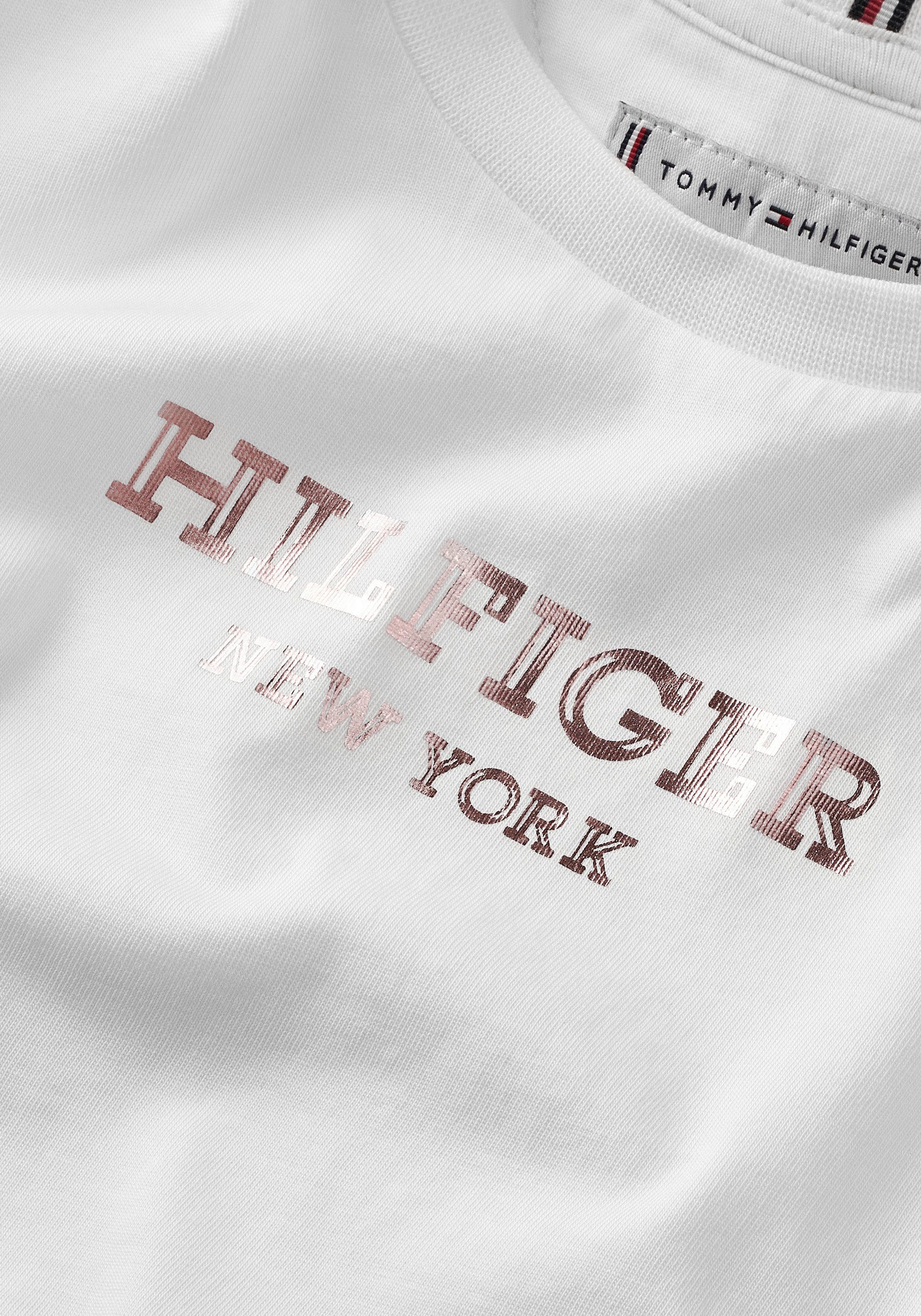 MONOTYPE Folienprint T-Shirt white mit PRINT TEE Hilfiger Tommy S/S FOIL