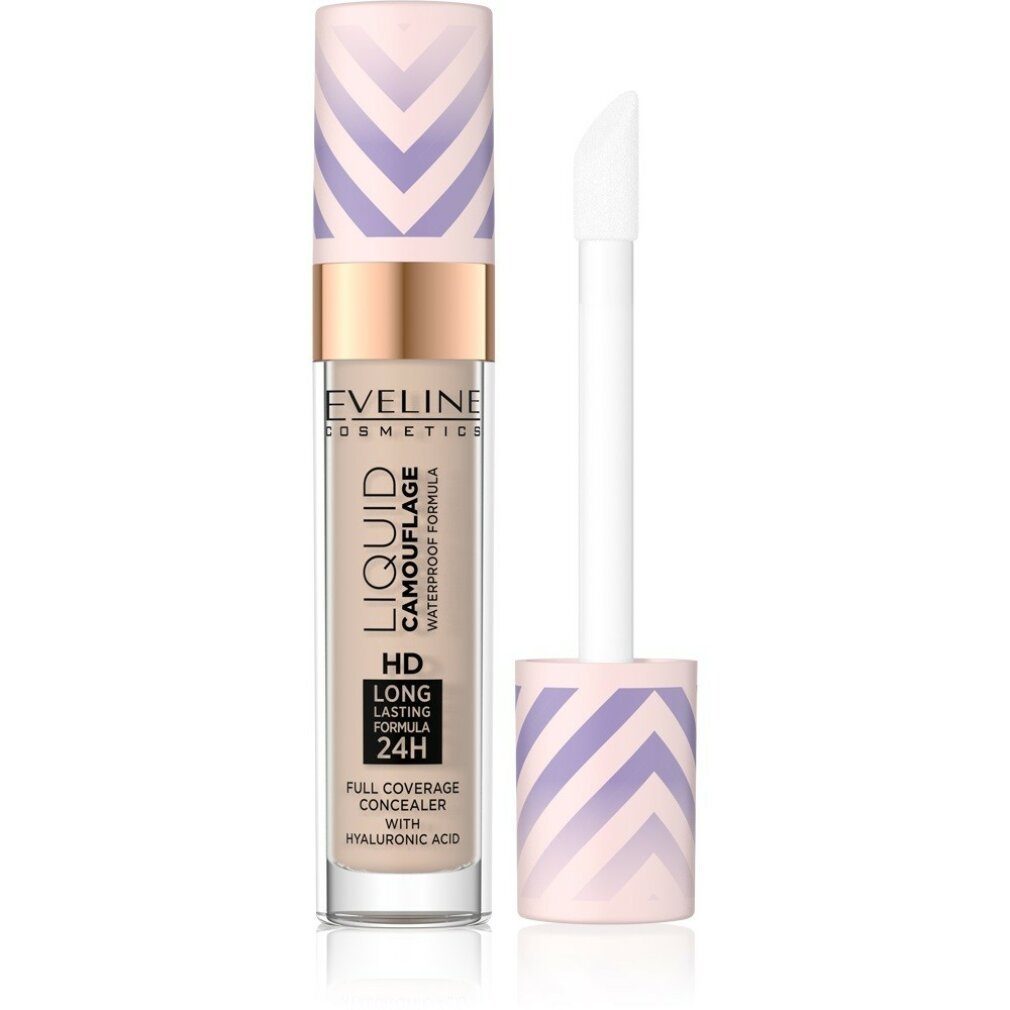 Eveline Cosmetics Lidschatten-Base Eveline Liquid Camouflage Waterproof Concealer mit Hyaluronsäure