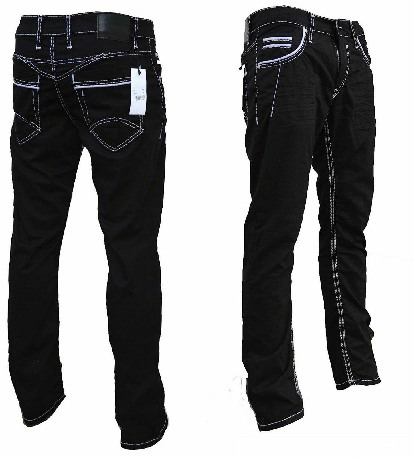 5-Pocket-Jeans Herren Jeans Hose Straight Regular (5178 - SCH / Weiss) W30/L32
