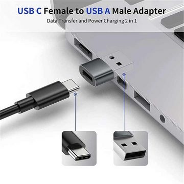Olotos 4 Stück USB A auf USB C Adapter Datenübertragung Stecker Konverter OTG USB-Adapter, für Handy iPhone Samsung MacBook USB-Typ-C-Geräte