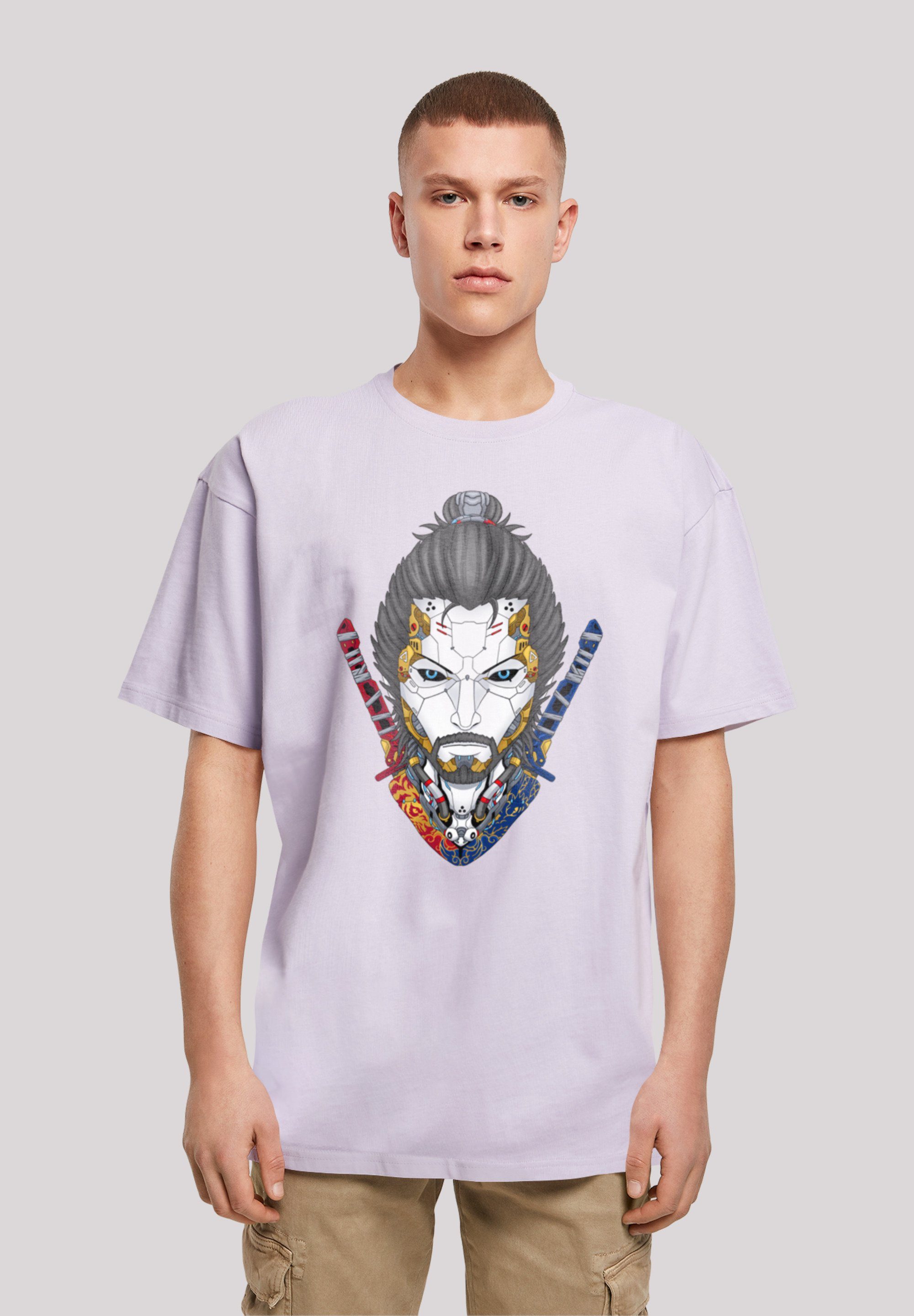 F4NT4STIC T-Shirt Cyberpunk Samurai CYBERPUNK STYLES Print lilac