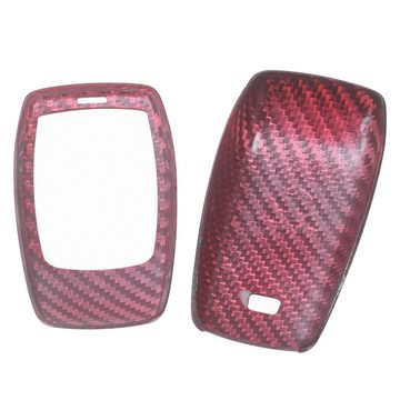 T-Carbon Schlüsseltasche Auto Schlüssel Carbon-Optik Schutz Hülle Rot, für Mercedes Benz W213 S213 C238 A238 W238 W222 KEYLESS SMARTKEY