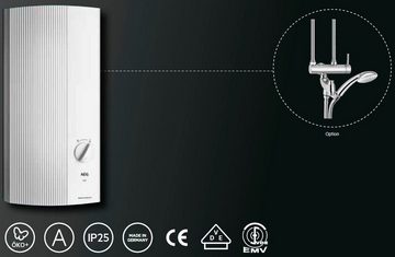 AEG Komfort-Durchlauferhitzer DDLE EASY 21 kW, guter Warmwasserkomfort, elektronisch, min. 42 °C, max. 55 °C, zwei feste Temperatureinstellungen für Dusche 55°C und Spüle 42°C