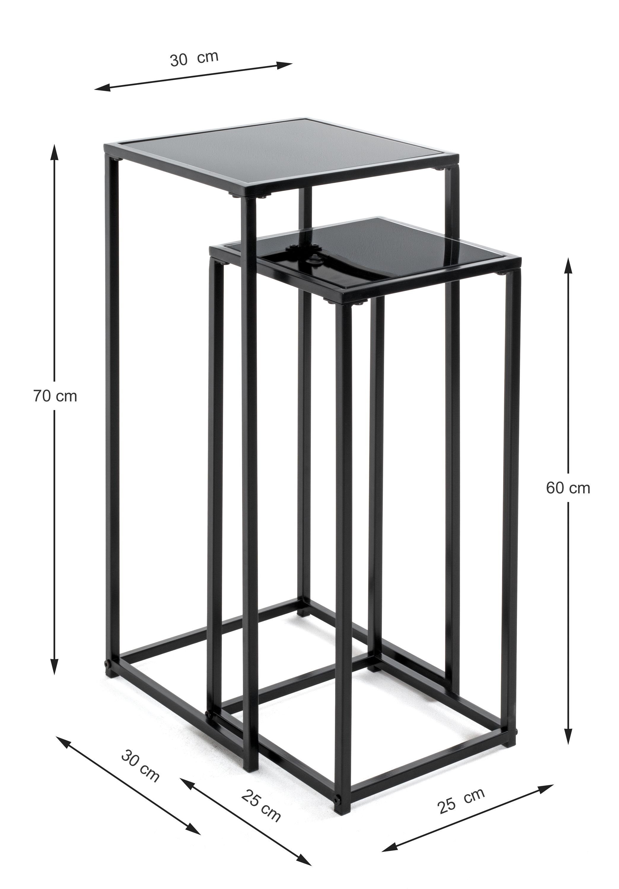 Blumensäule Set 2er Blumensäule, HAKU HAKU Blumenhocker Möbel schwarz