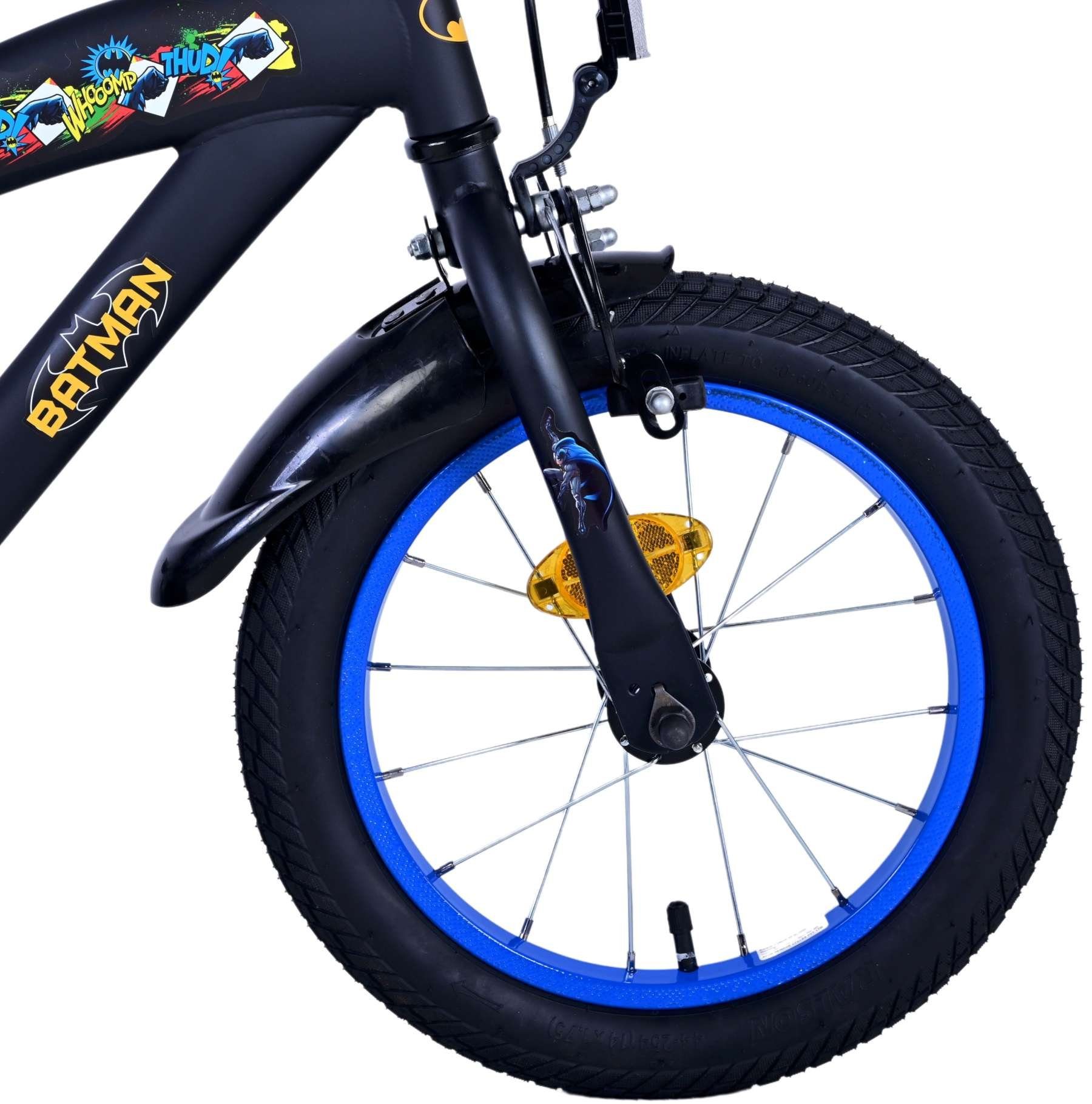 Batman Kinderfahrrad Jungen - 12, 14 oder 16 Zoll - Schwarz - bis 60 kg - Rücktrittbremse, 85% zusammengebaut, 3 - 6 Jahre, Stahlfelgen