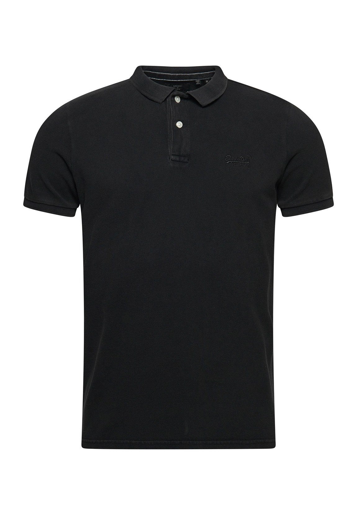 Superdry Poloshirt Superdry Herren Polo VINT DESTROY POLO Black Schwarz