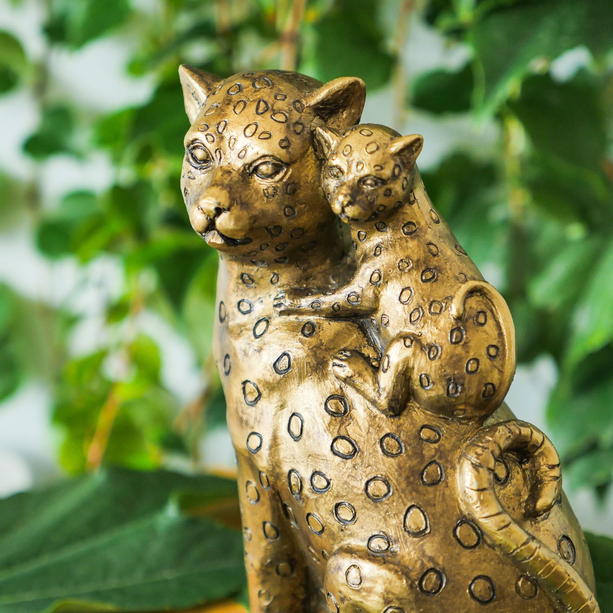 Rivanto Leopard mit für St), Leopard (1 den Indoorbereich Baby, Skulptur