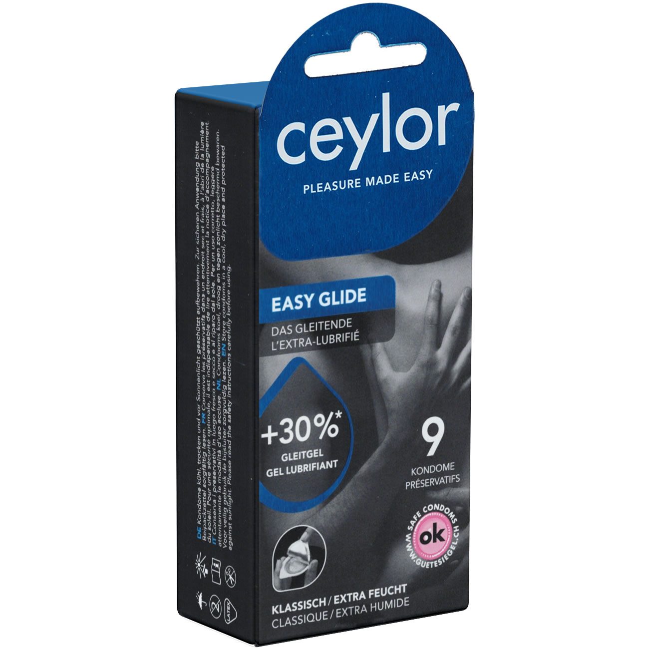 Ceylor Kondome Easy Glide Packung mit, 9 St., extra feuchte Kondome mit 30% mehr Gleitmittel