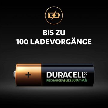 Duracell 4 Stck, Recharge Ultra AA 2500 mAh Batterie, LR06 (1,2 V, 4 St), wiederaufladbare Akkus, 5 Jahre Garantie
