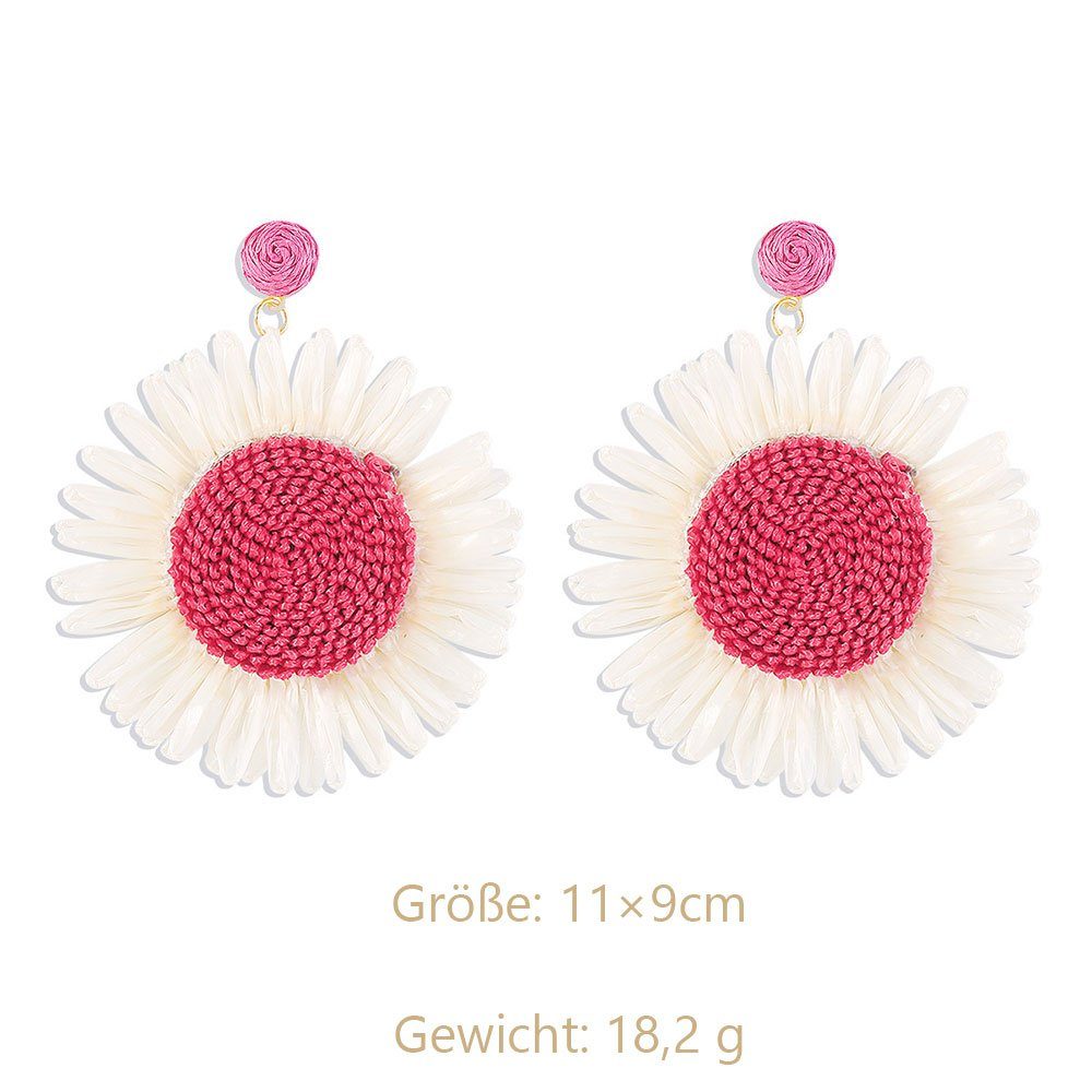 LAKKEC Paar baumeln Ohrhänger Holiday Earrings Ohrringe Rot Damenschmuck Flower Bohemian