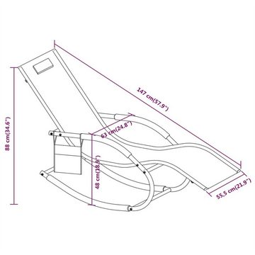 DOTMALL Gartenliege Schwarz Schaukelliegen 2 Stk. Stahl und Textilene, 147 x 63 x 88 cm