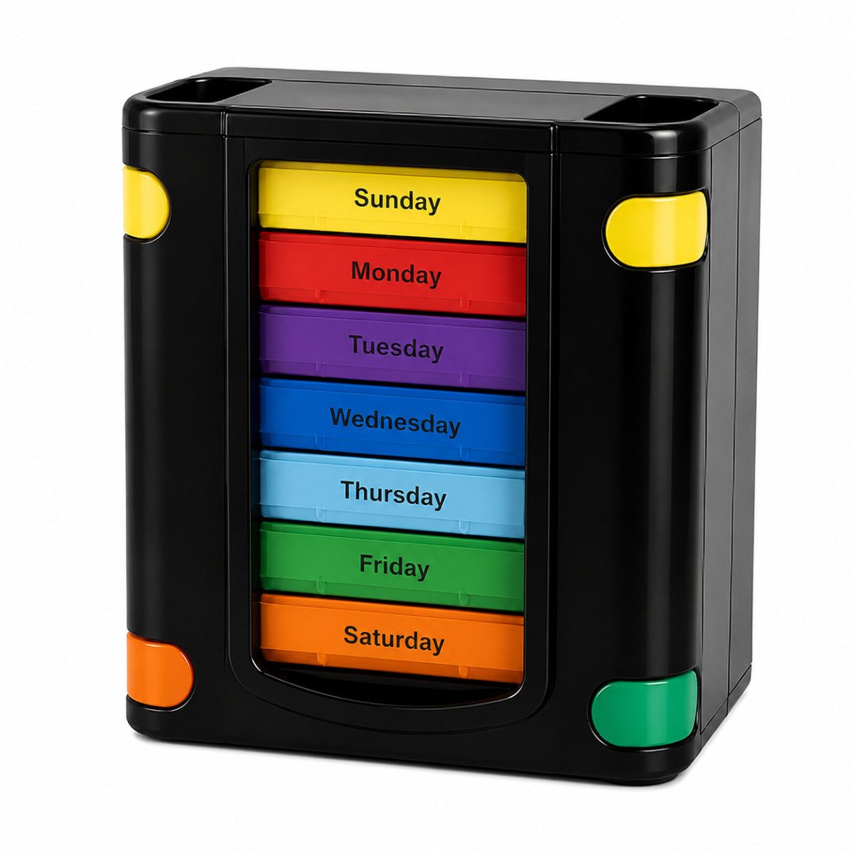 R2 Invest Pillendose Medikamentenbox 7 Tage mit 4 Unterteilungen pro Tag