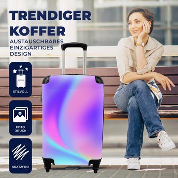 MuchoWow Handgepäckkoffer Abstraktes Bild mit lila Geometrie, 4 Rollen, Reisetasche mit rollen, Handgepäck für Ferien, Trolley, Reisekoffer