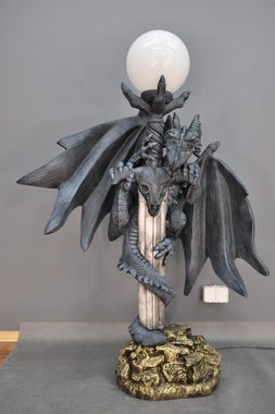 JVmoebel Skulptur XXL Design Gothik Stehleuchte Lampe Stand Leuchte Drachen Lampen 143cm
