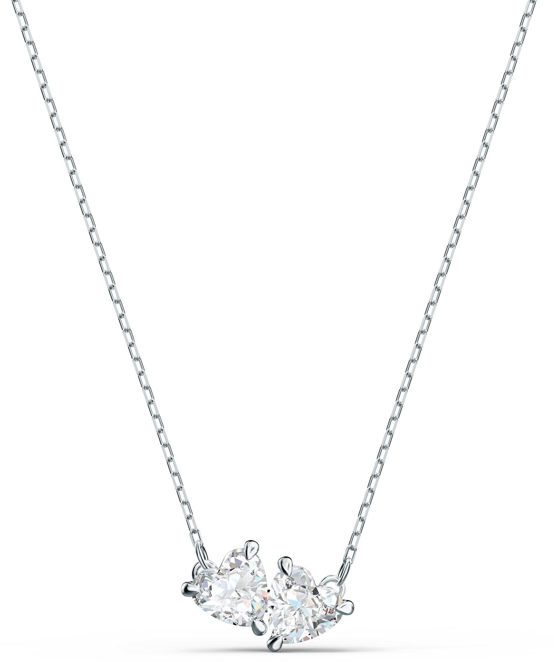 Swarovski Kette mit Anhänger Attract Soul, weiss, rhodiniert, 5517117, mit Swarovski® Kristallen silber