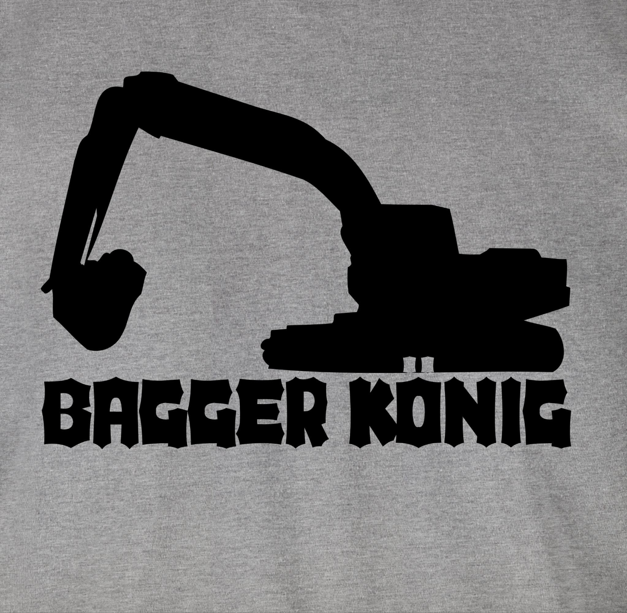 Shirtracer T-Shirt 2 König Bagger meliert Grau Fahrzeuge