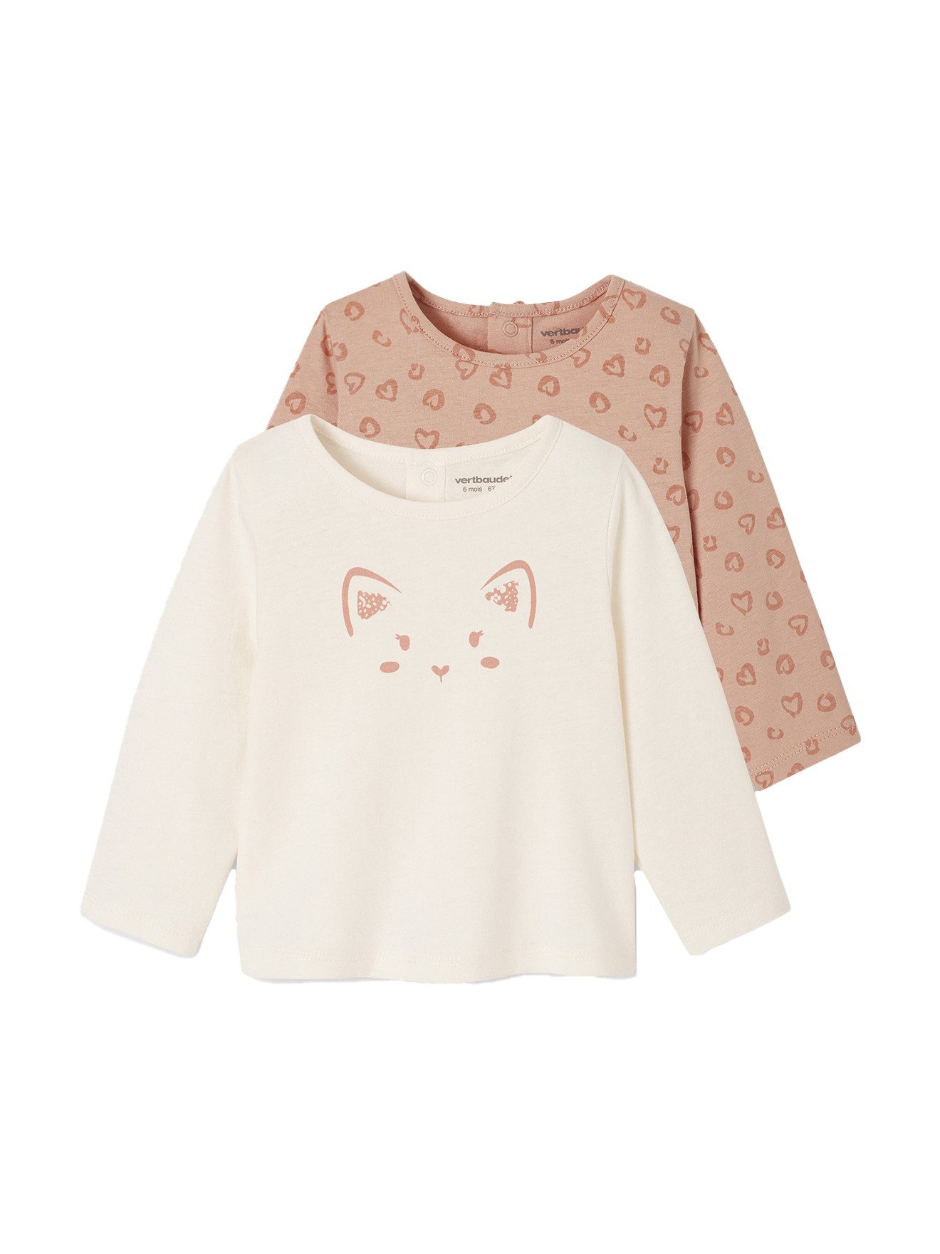 Langarmshirt 2er-Pack Baby Shirts mit Print BASIC