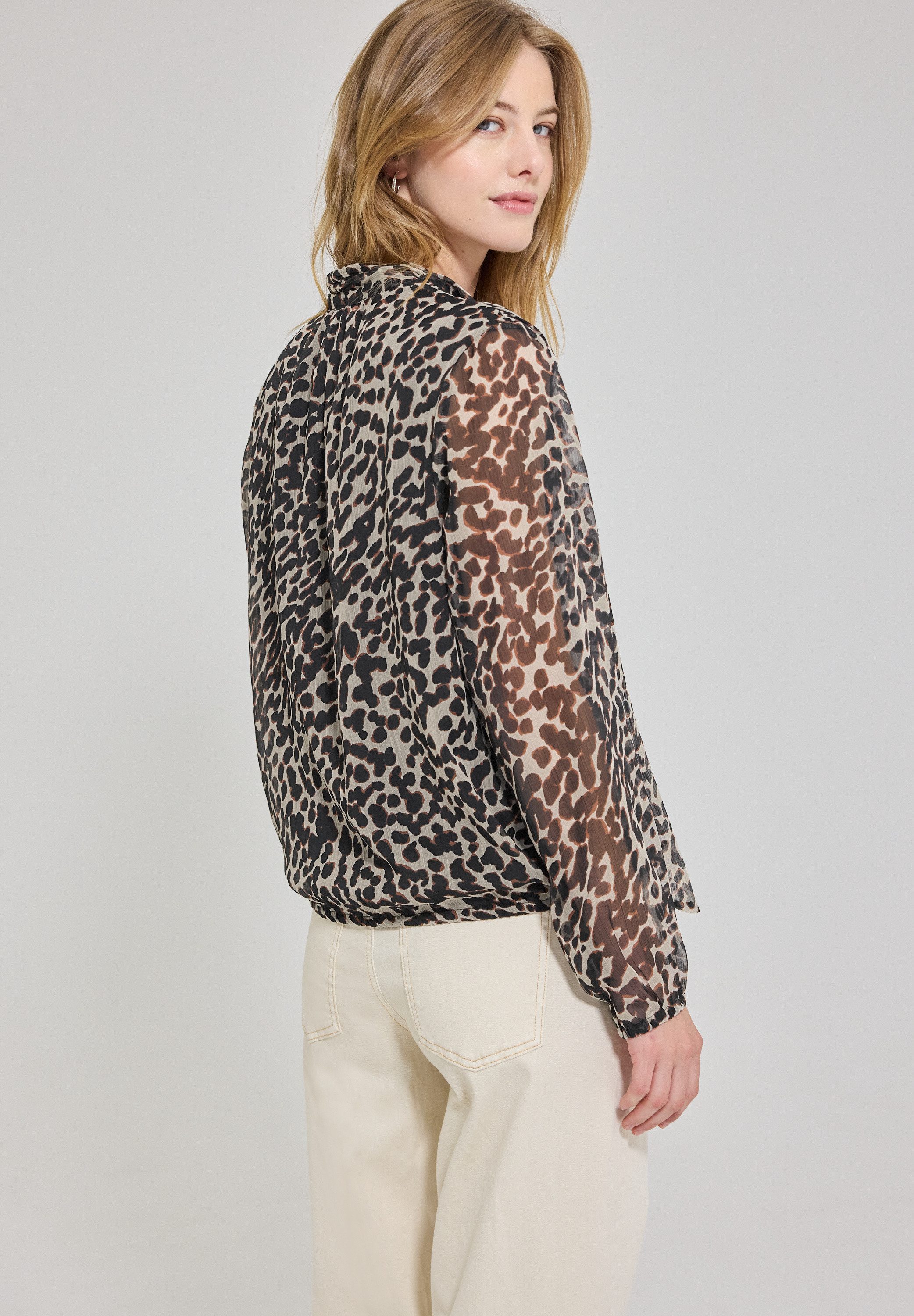 STREET ONE STUDIO Langarmbluse mit Chiffon-Lagen-Look