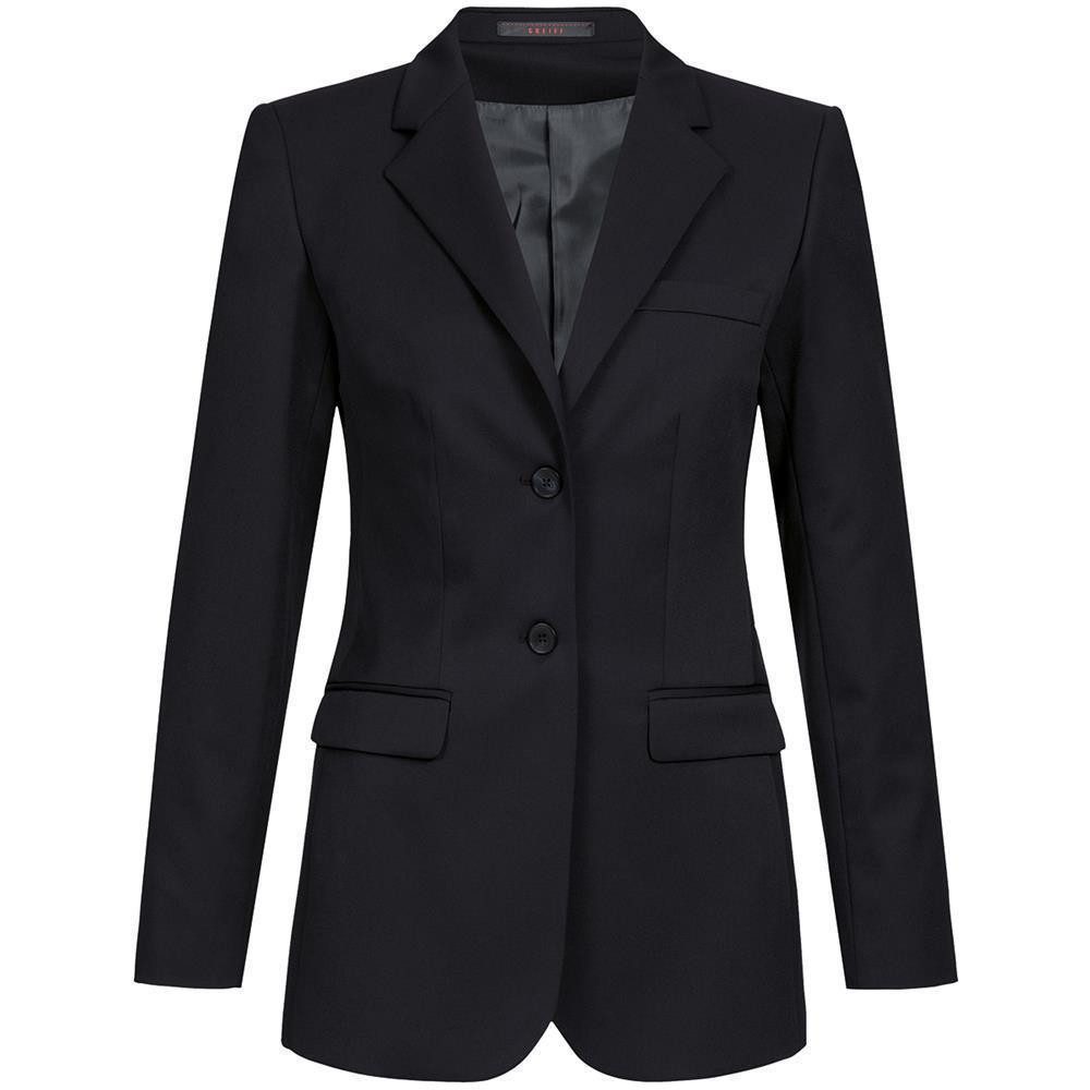 Longblazer Greiff Corporate BASIC Damen Langblazer Regular-Fit Schwarz